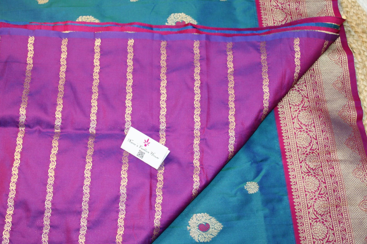 Katan Banarasi Semi Silk Saree – Premium Quality Minakari Buta with Golden Zari Weave