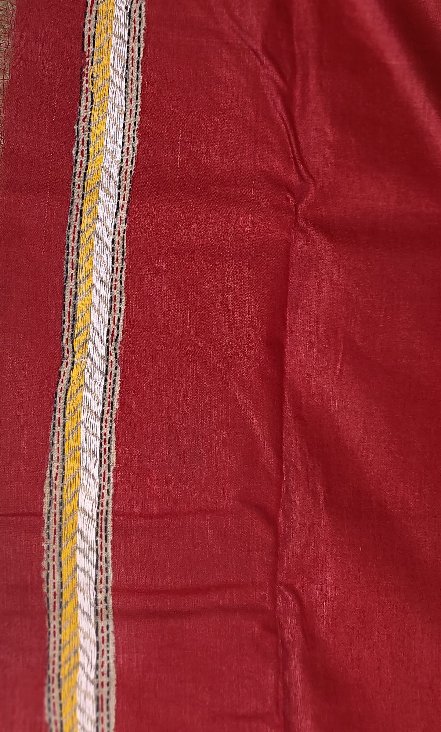 Sold Out Pure Tussar Gachi Silk Kantha Saree– A Mustard Marvel-Sold in Bangalore