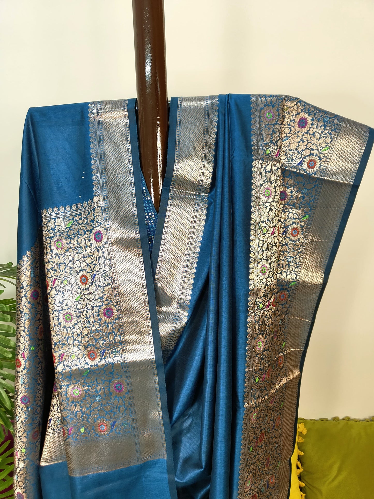 Sold Out Semi Munga Tussar Silk Banarasi Saree with Minakari Weaves-Sold in Bangalore