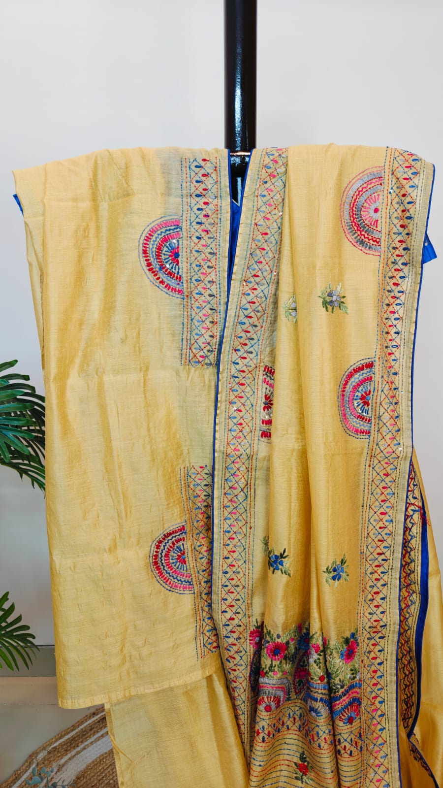 Sold out Soft Silk Parsi Bullion Hand Embroidered Saree-Regal Threads on Gentle Silk