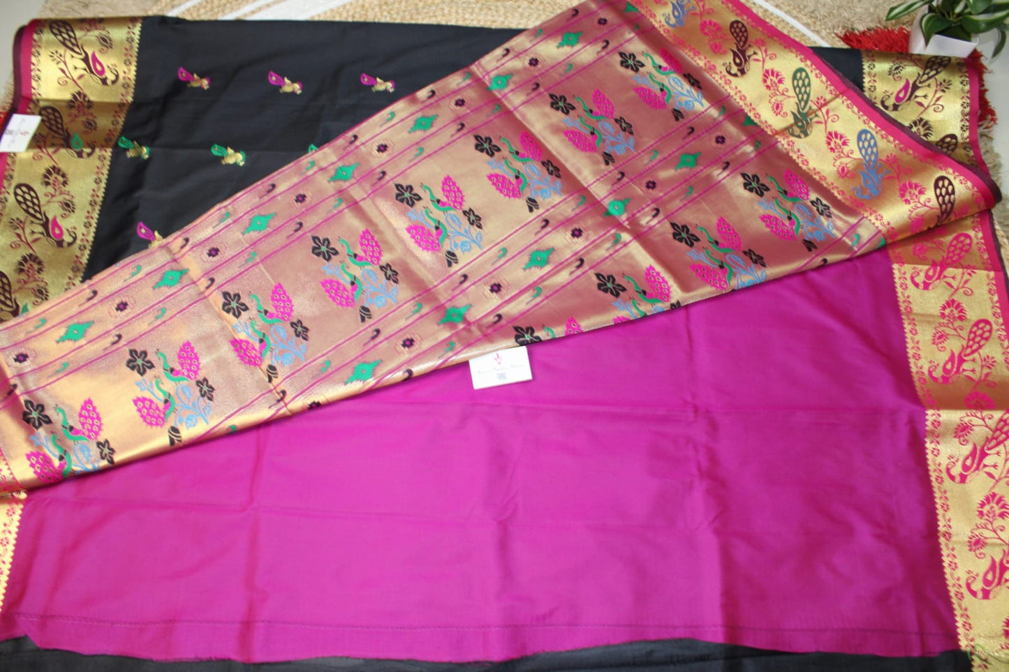 Paithani Semi Silk Saree Premium Quality in Stunning Black – A Timeless Classic