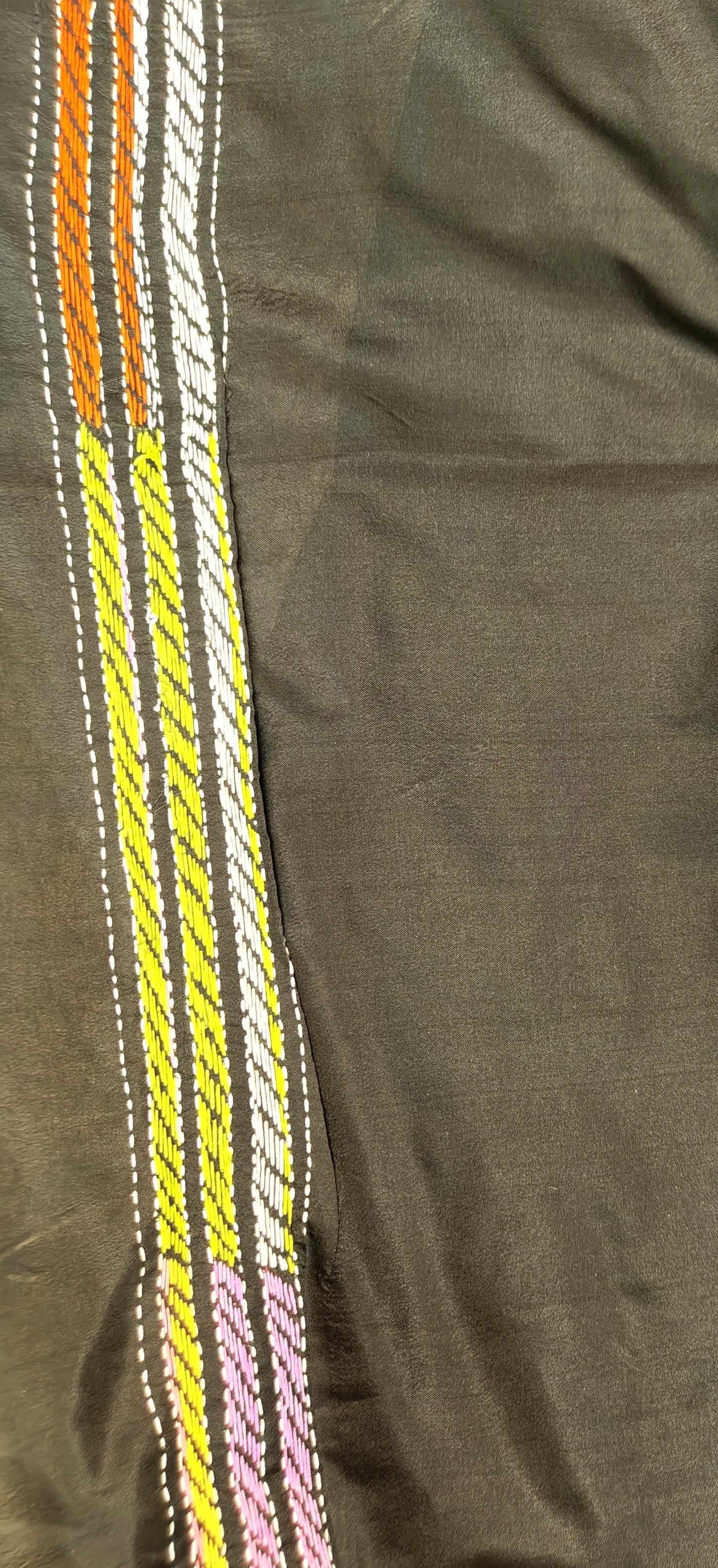 Blended Bangalore Silk Black Kantha Saree – Jewellery Design