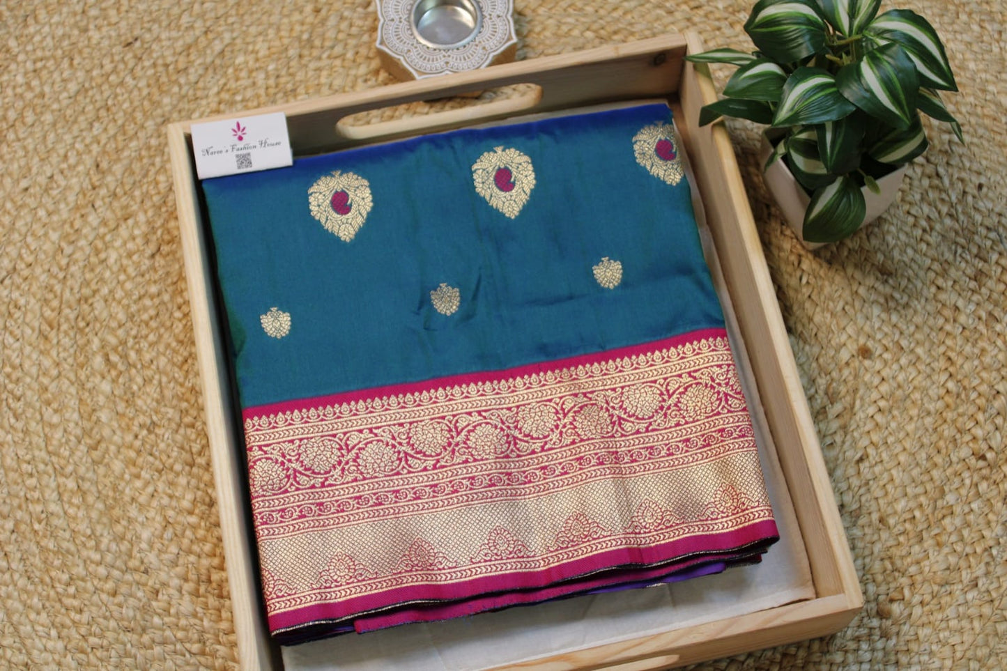 Katan Banarasi Semi Silk Saree – Premium Quality Minakari Buta with Golden Zari Weave