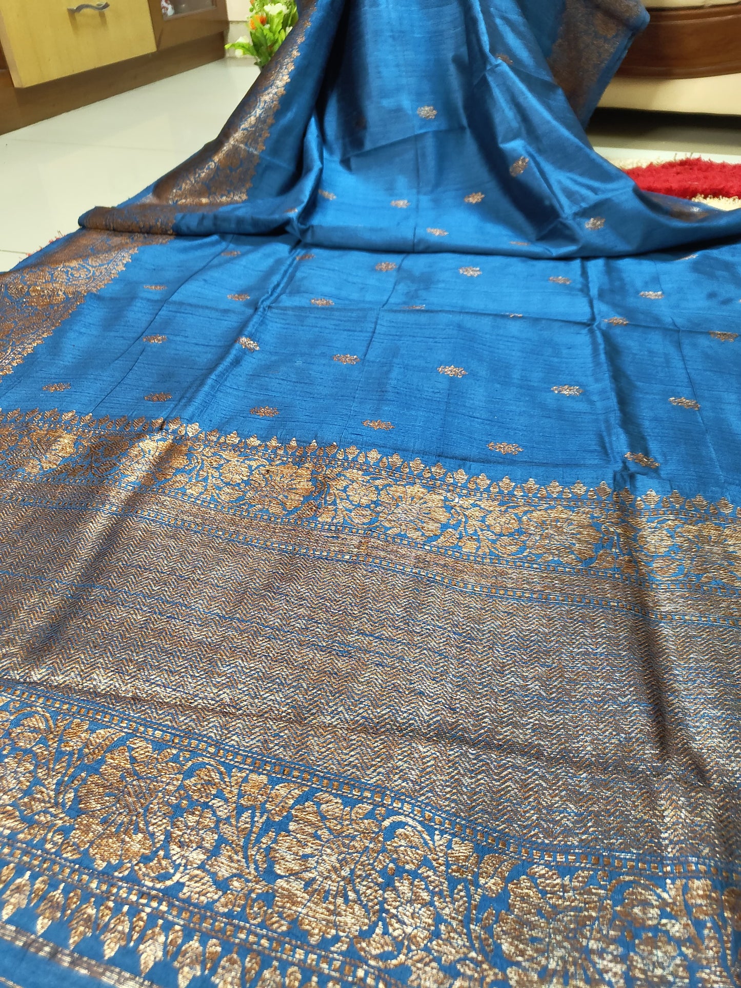 Pure Tussar Raw Silk Benarasi Saree-Sold in Bangalore