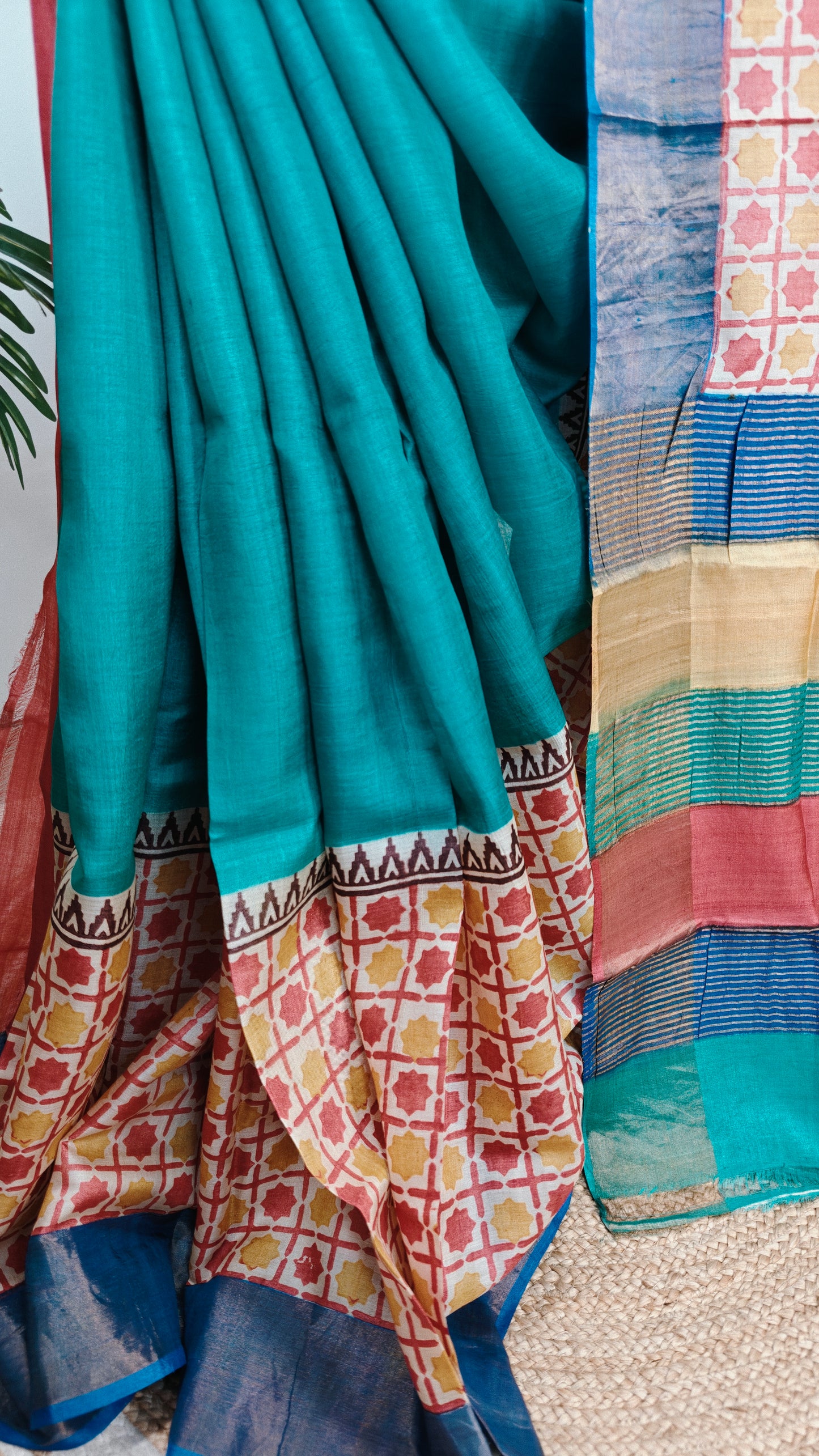 Pure Tussar Silk Hand-painted Saree