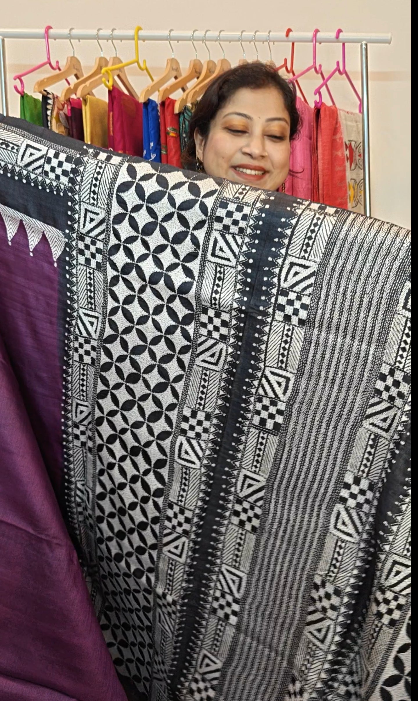 Pure Tussar Gachi by Gachi Silk Kantha Stitch Saree – A Timeless Masterpiece