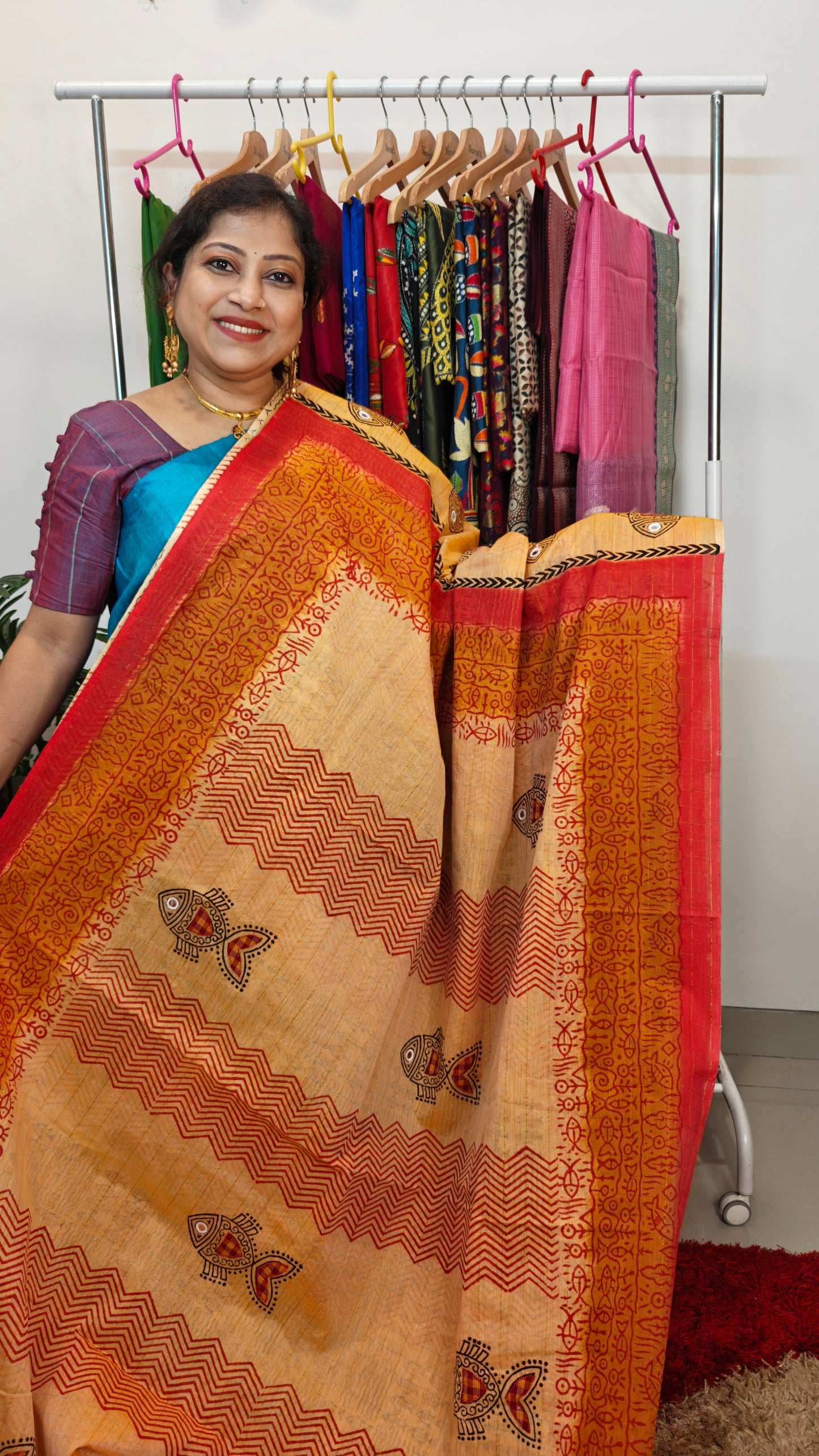 Authentic Pure Cotton Saree-with Appliqué and Kutch Embroidery