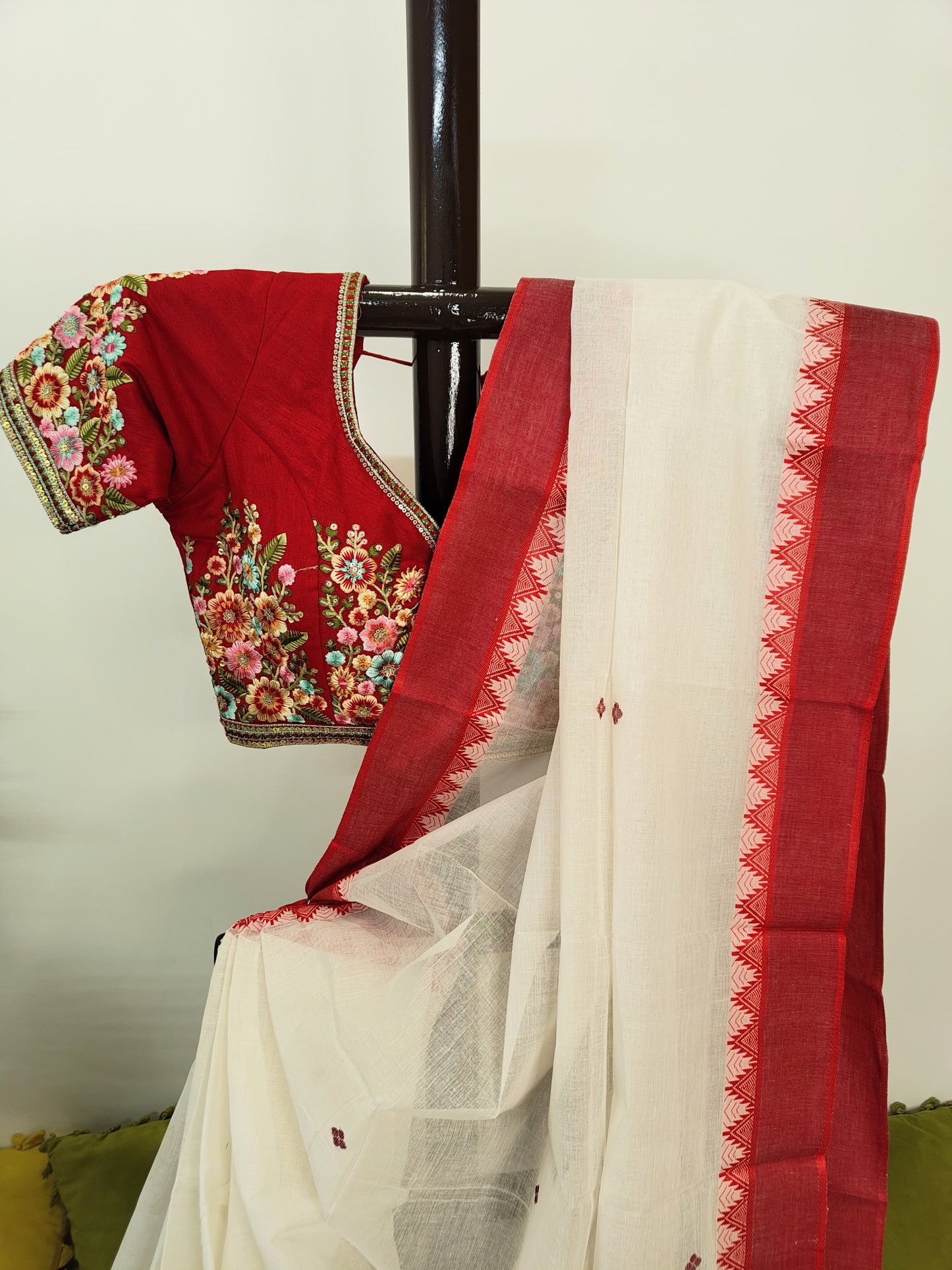 Sold Out Phulia Cotton Saree Handloom with Temple Weave-Sold in Bangalore
