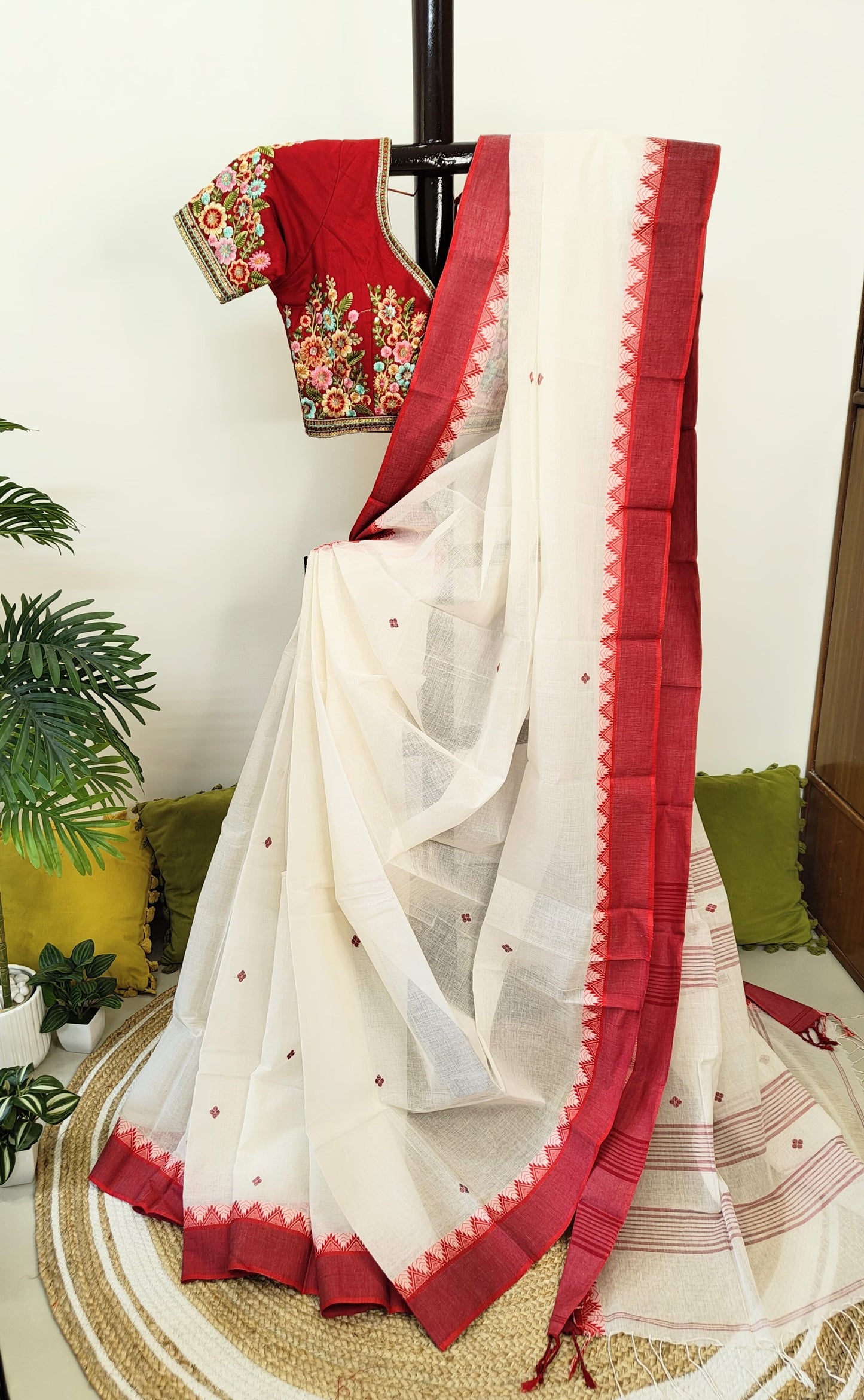 Sold Out Phulia Cotton Saree Handloom with Temple Weave-Sold in Bangalore