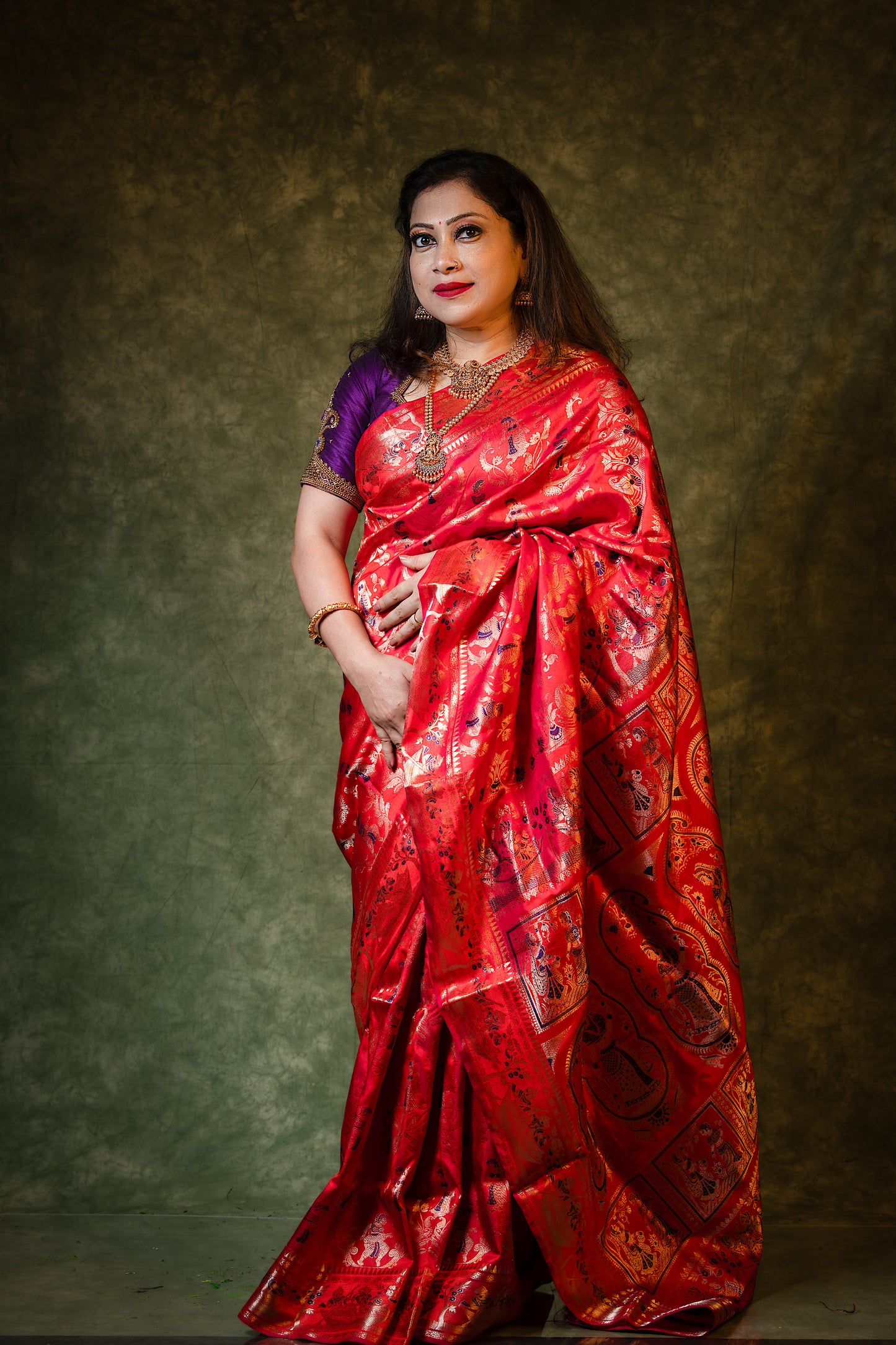 Pure Swarnachari 4-Ply Saree, Dual-Tone Authentic – A Tale of Elegance and Tradition