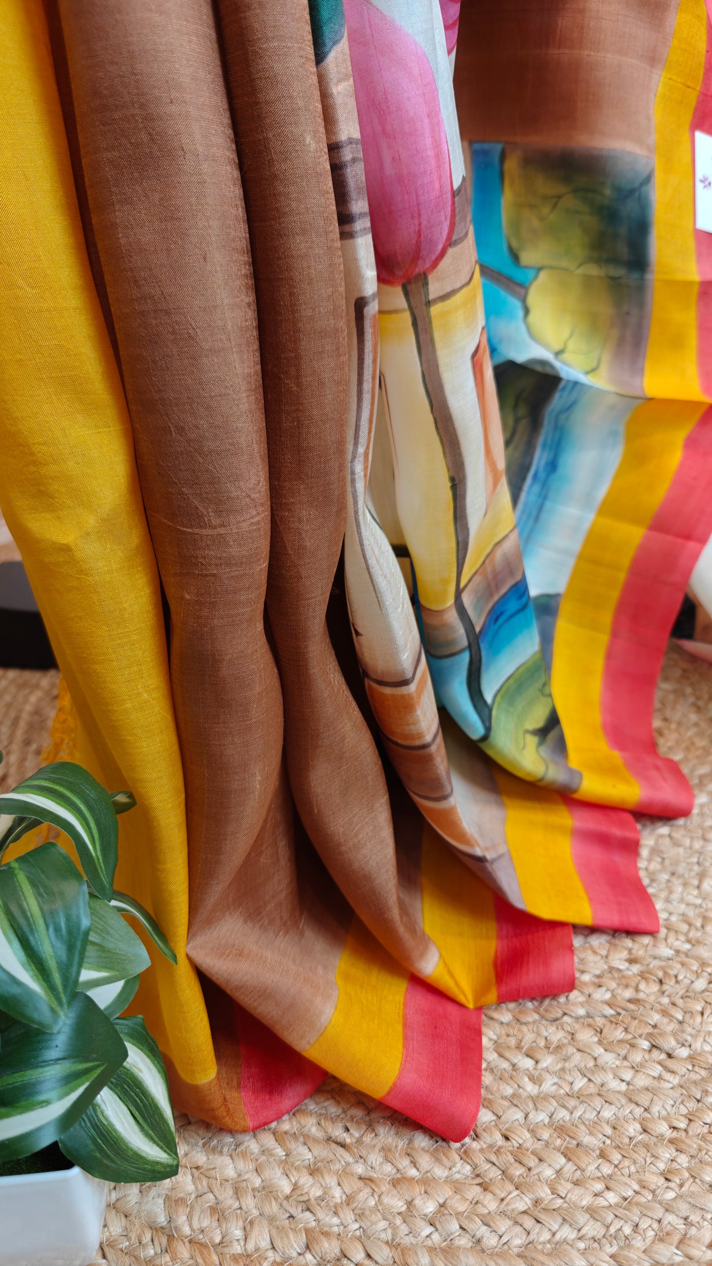 Pure Murshidabad Silk Hand-Painted Concept Saree