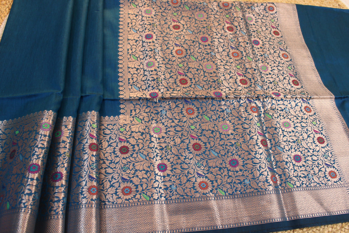 Sold Out Semi Munga Tussar Silk Banarasi Saree with Minakari Weaves-Sold in Bangalore