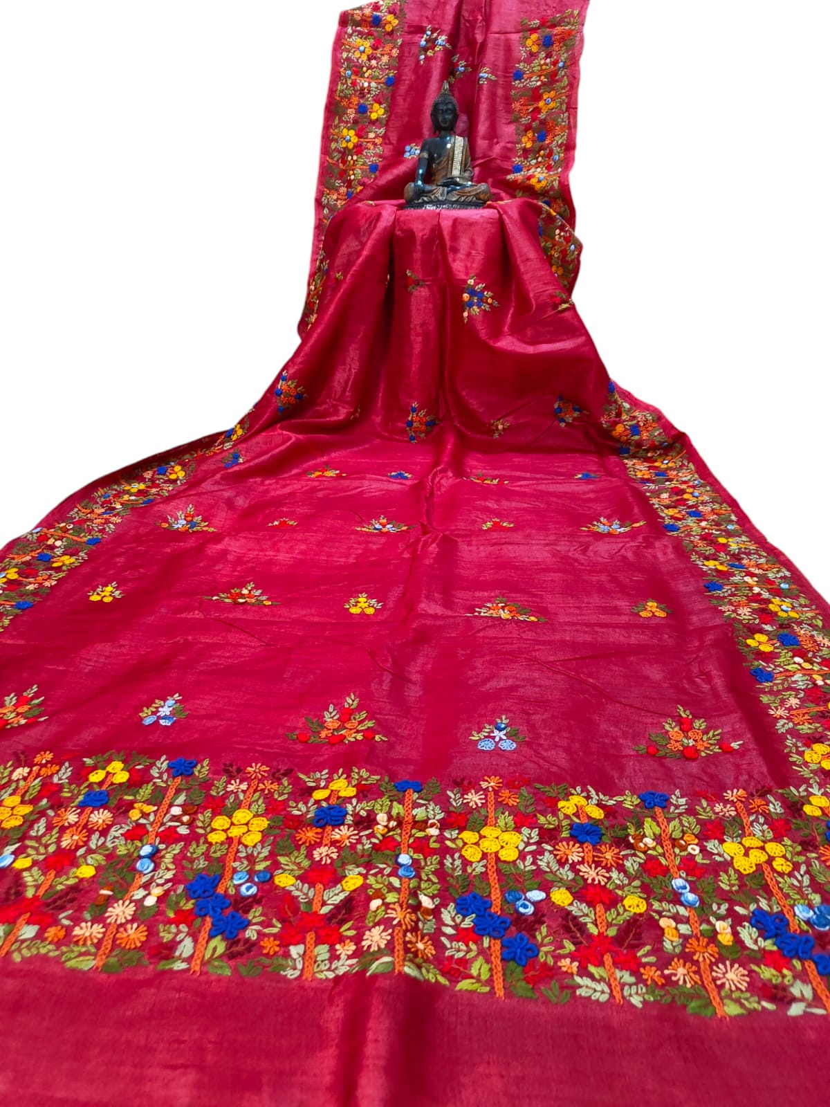 Sold out Pure Tussar Gachi by Gachi  Silk Saree with Parsi Bullion Hand Embroidery-Sold in Bangalore