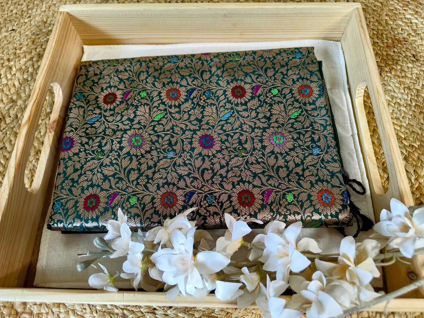 Semi Munga Tussar Silk Banarasi Saree with Minakari Weaves