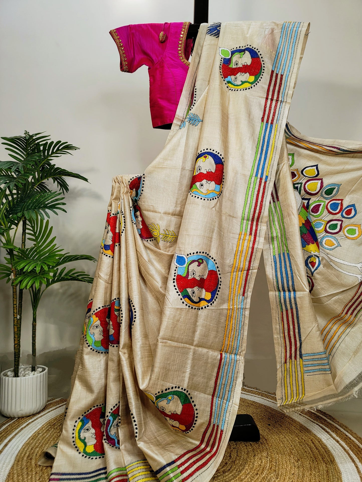 Pure Tussar Gachi By Gachi Silk Kantha Saree