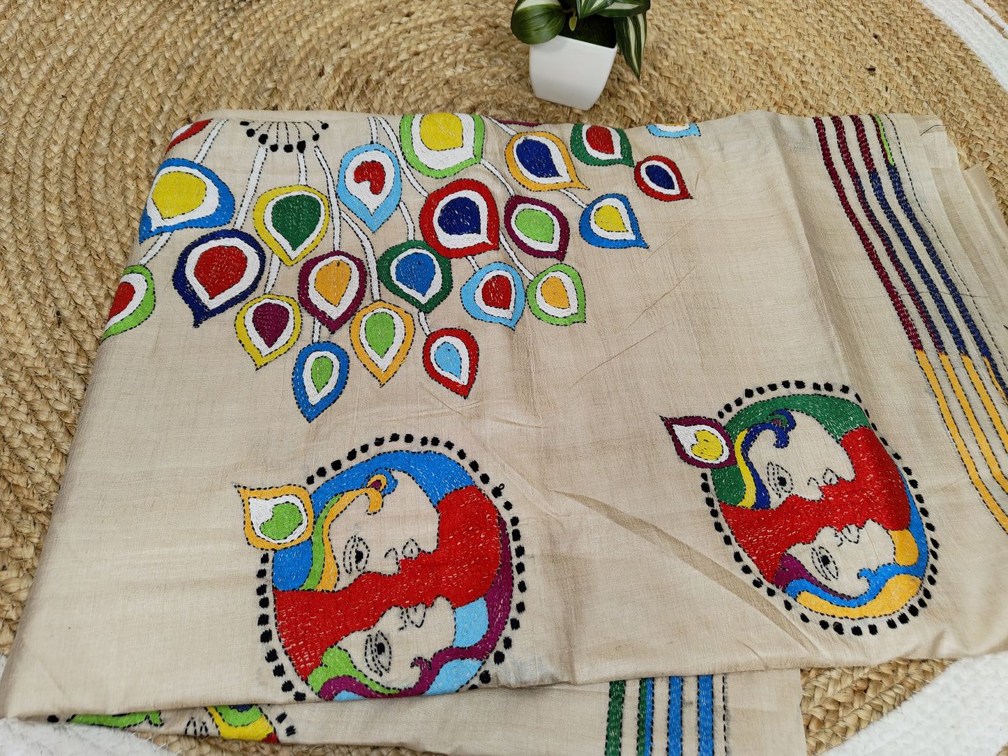 Pure Tussar Gachi By Gachi Silk Kantha Saree