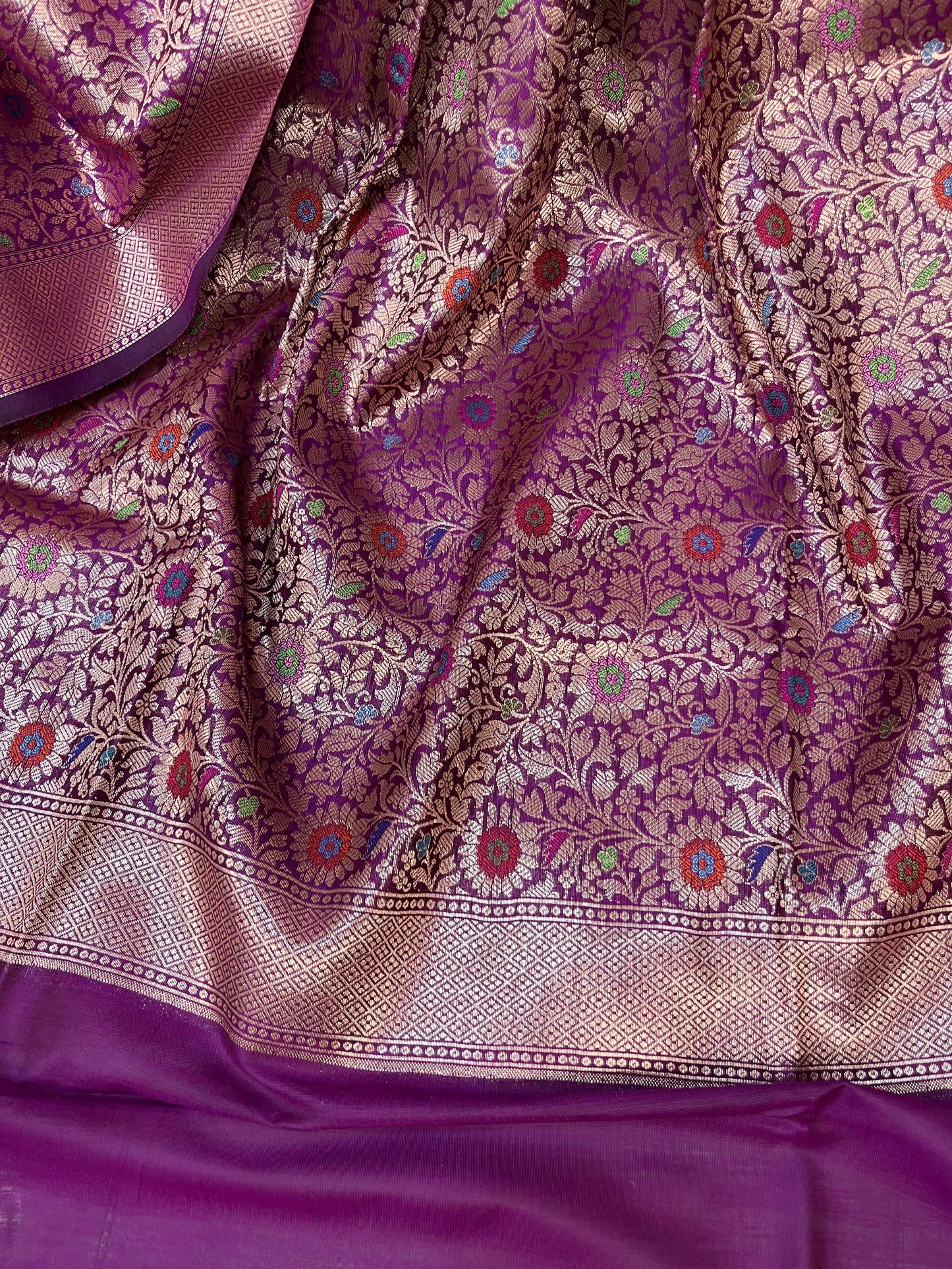 Sold Out Semi Munga Tussar Silk Banarasi Saree with Minakari Weaves