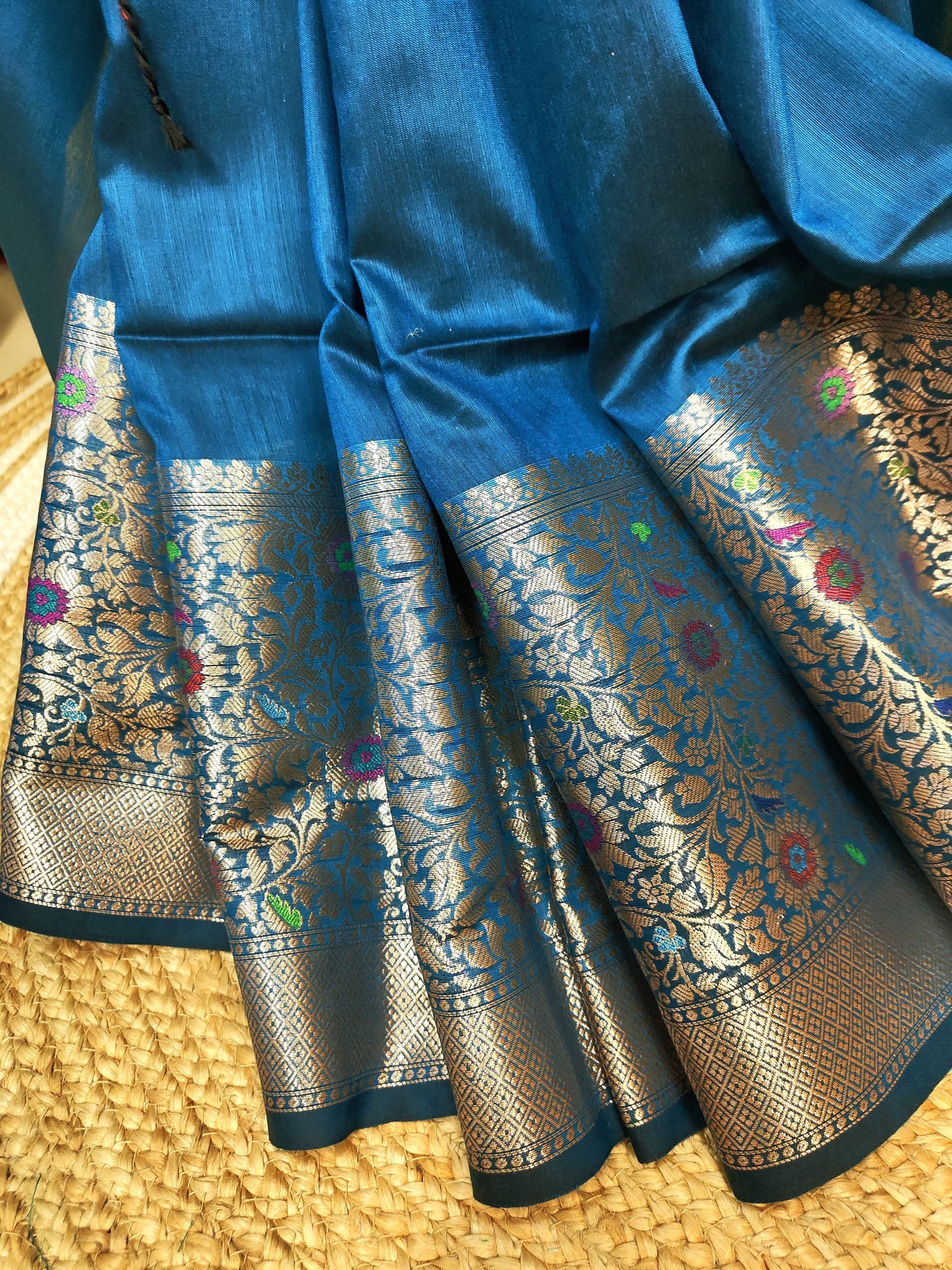 Sold Out Semi Munga Tussar Silk Banarasi Saree with Minakari Weaves-Sold in Bangalore