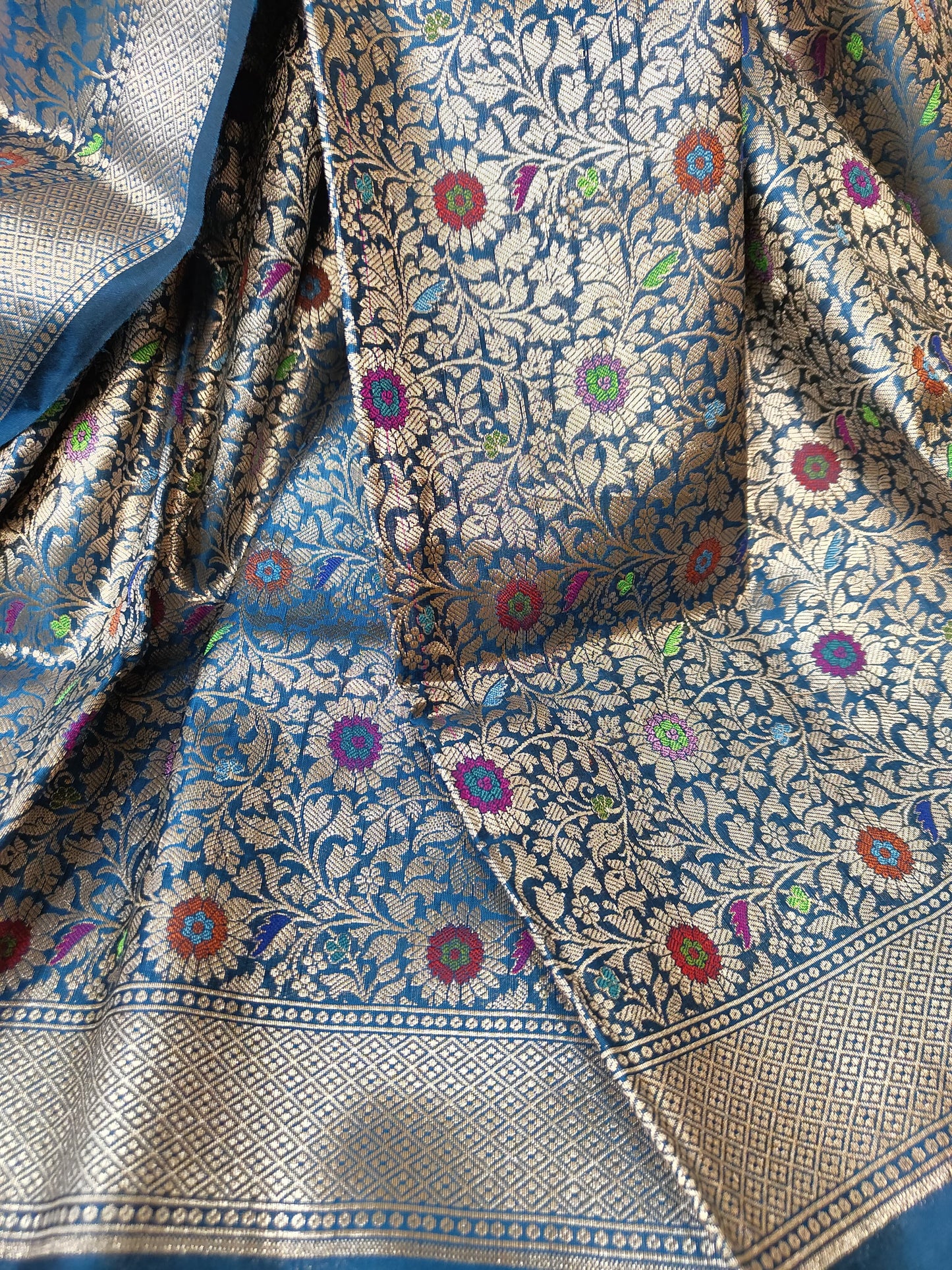 Sold Out Semi Munga Tussar Silk Banarasi Saree with Minakari Weaves-Sold in Bangalore