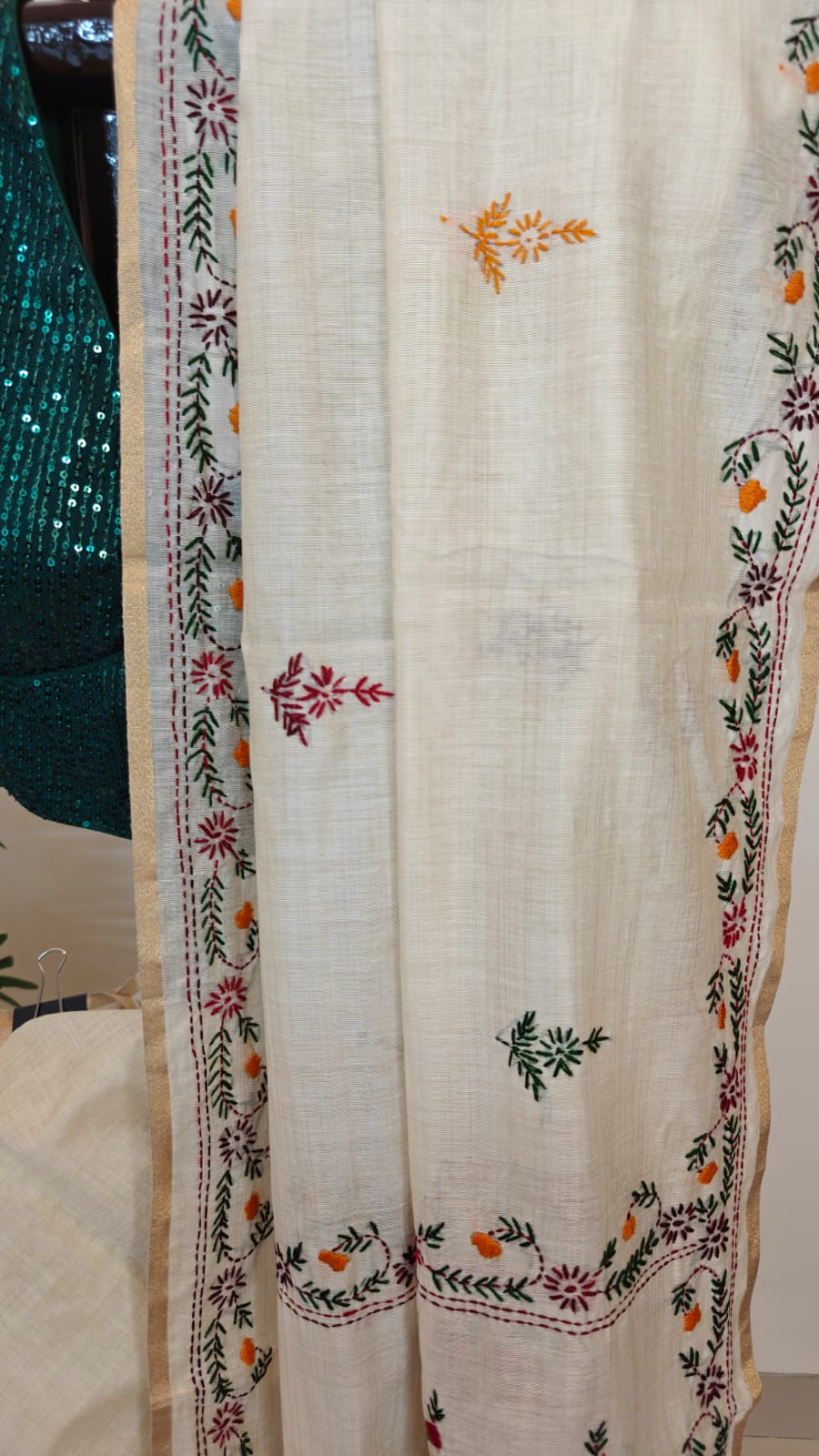 Sold Out Soft silk Hand Parsi and Kantha Fusion