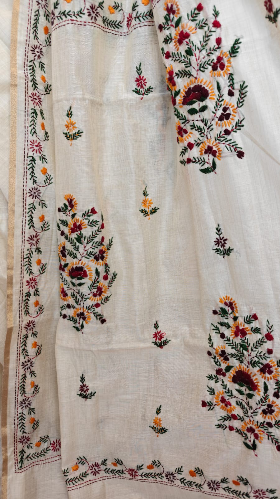 Sold Out Soft silk Hand Parsi and Kantha Fusion