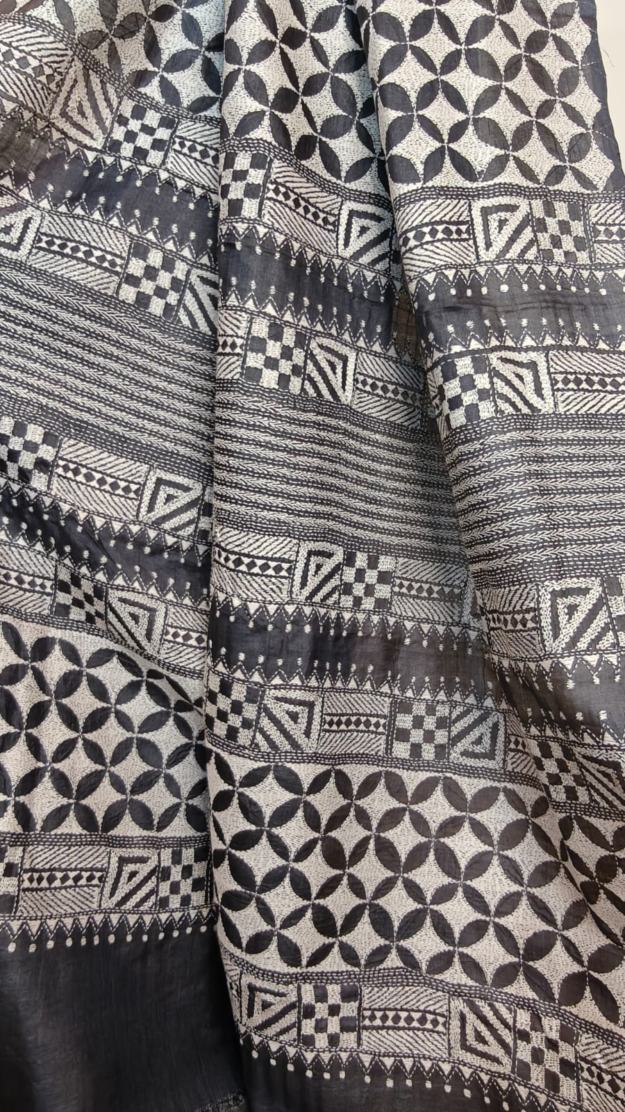 Pure Tussar Gachi by Gachi Silk Kantha Stitch Saree – A Timeless Masterpiece