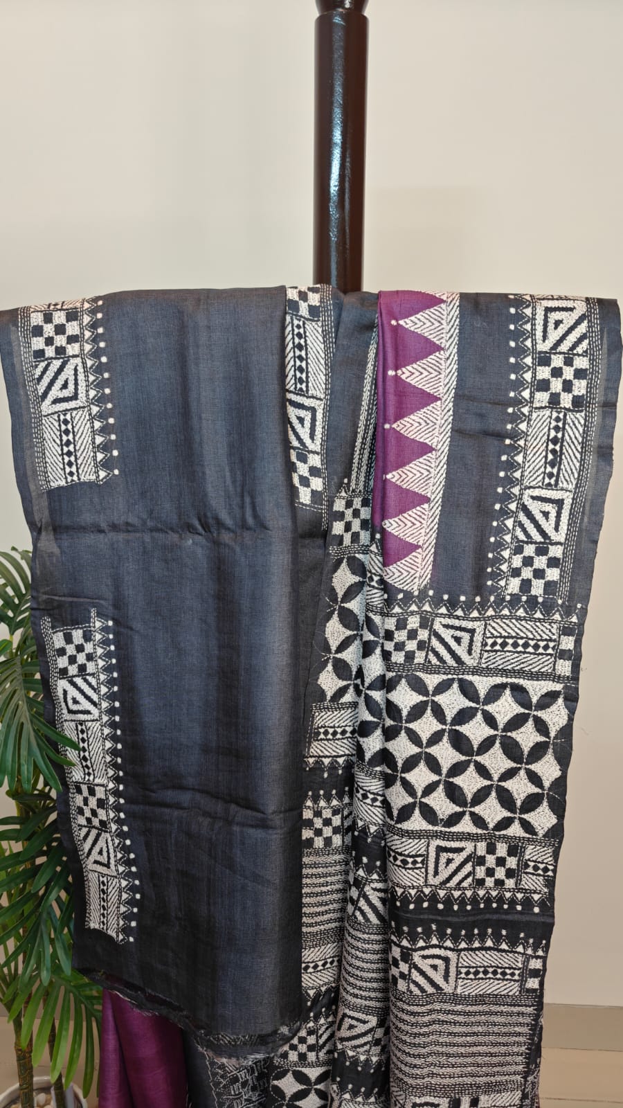 Pure Tussar Gachi by Gachi Silk Kantha Stitch Saree – A Timeless Masterpiece