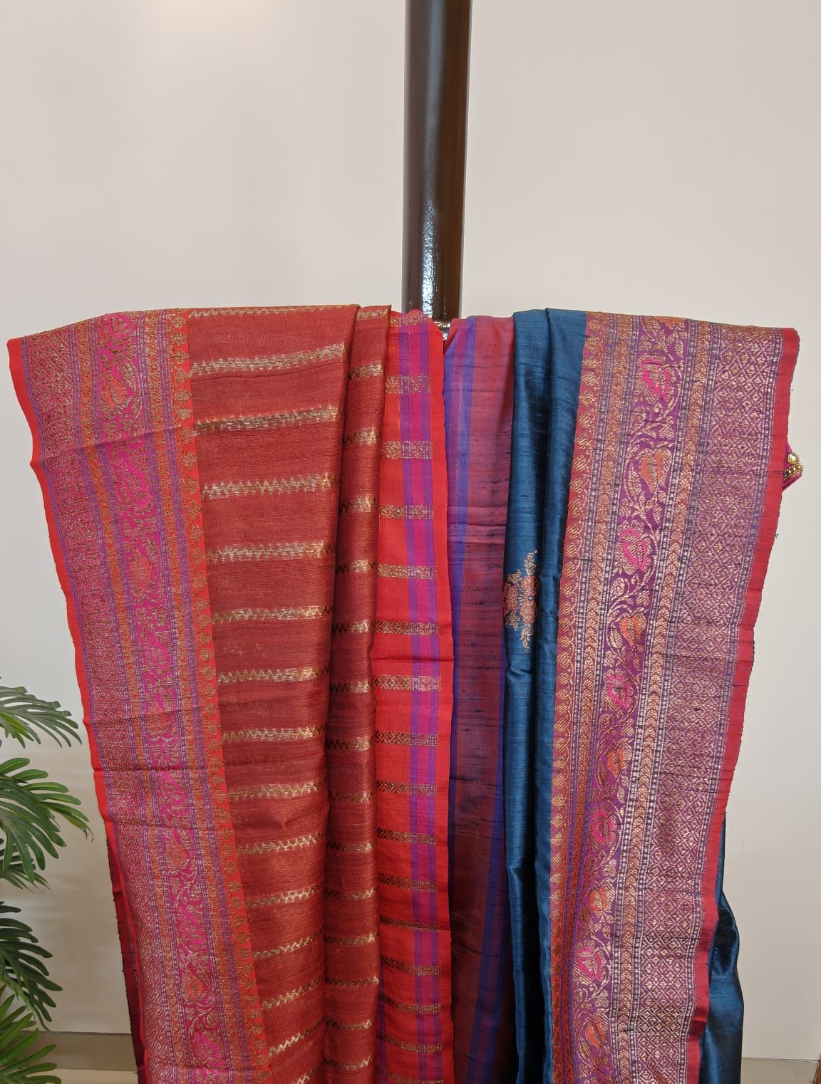 Pure Tussar Raw Silk Benarasi Saree, Silk mark Certified