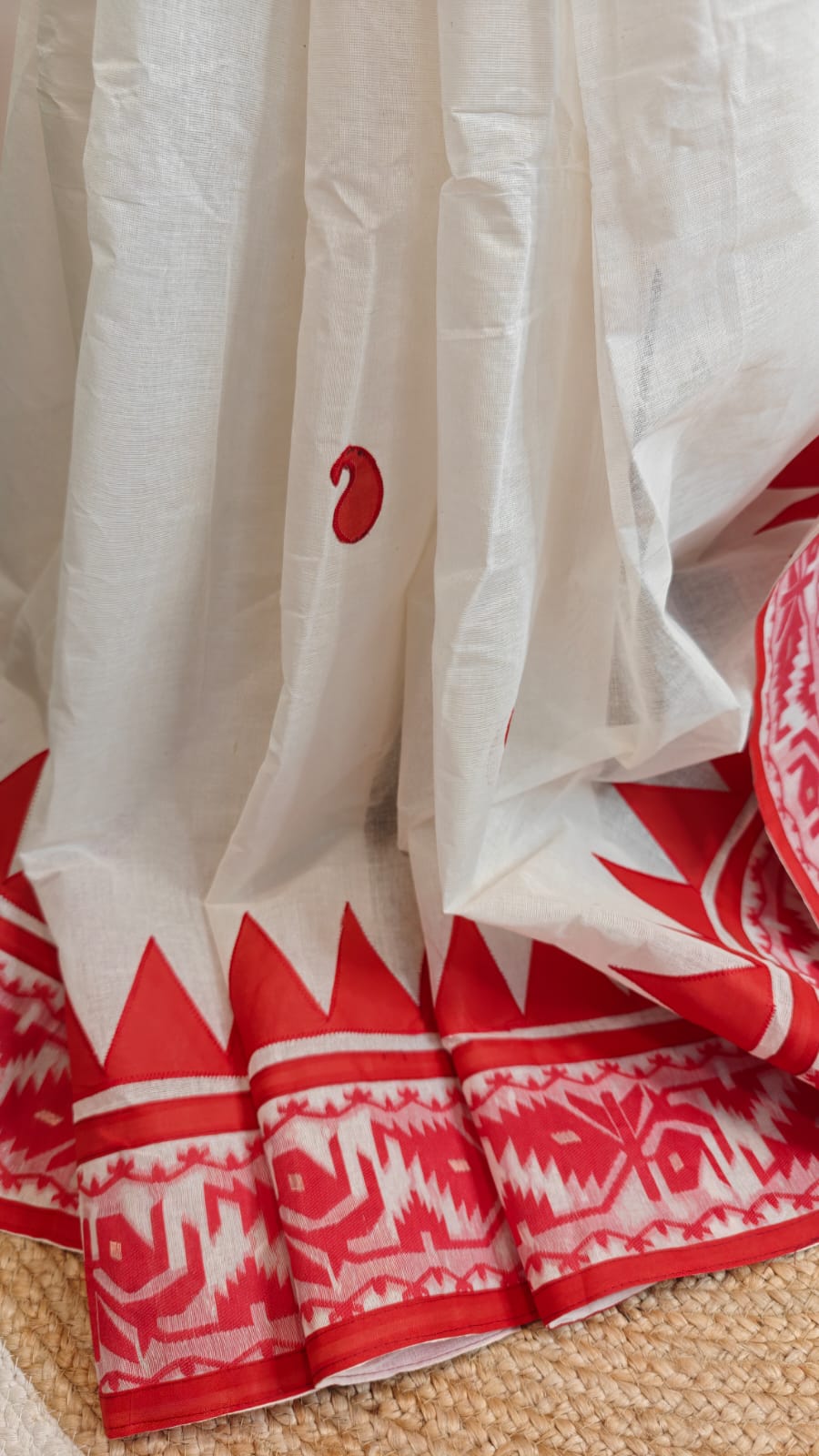 Sold out Authentic Pure Cotton Applique work Saree