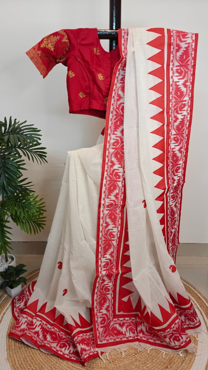 Sold out Authentic Pure Cotton Applique work Saree