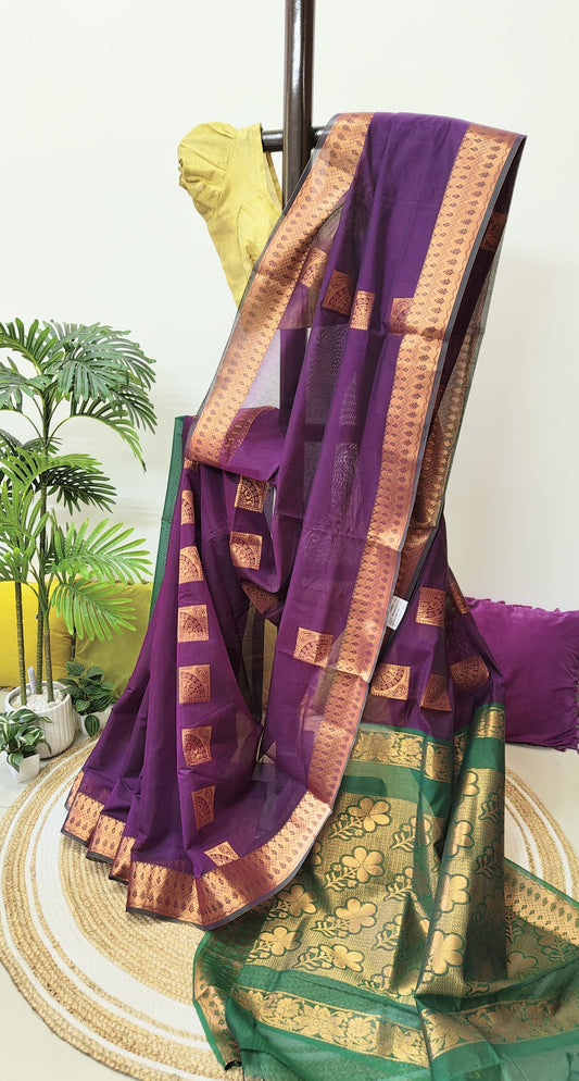 Maheshwari Semi Silk Saree Premium Quality