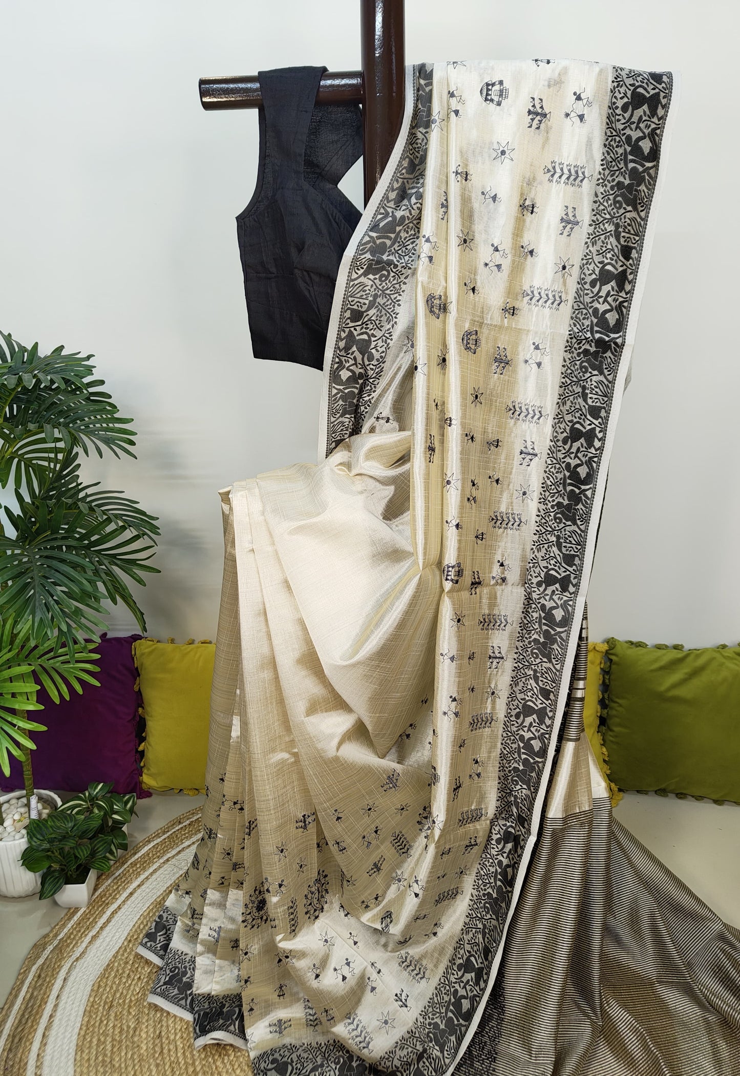 Sold Out Premium Art Silk Saree with Rich Warli Weave – A Timeless Classic-Sold in Bangalore