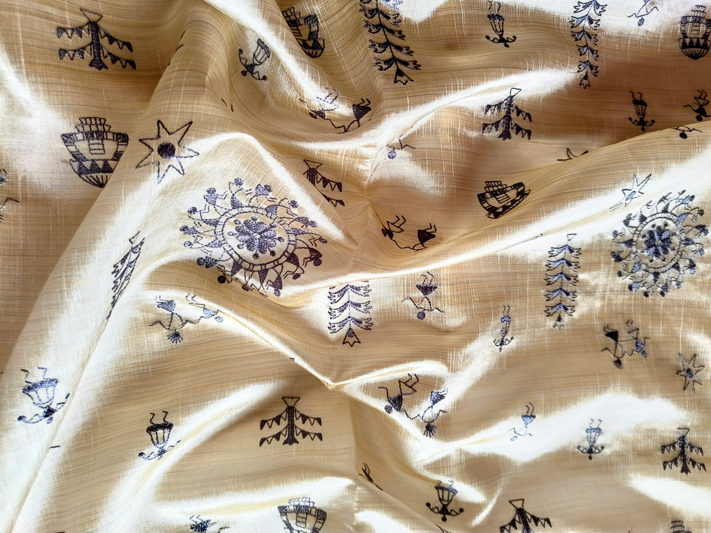 Sold Out Premium Art Silk Saree with Rich Warli Weave – A Timeless Classic-Sold in Bangalore