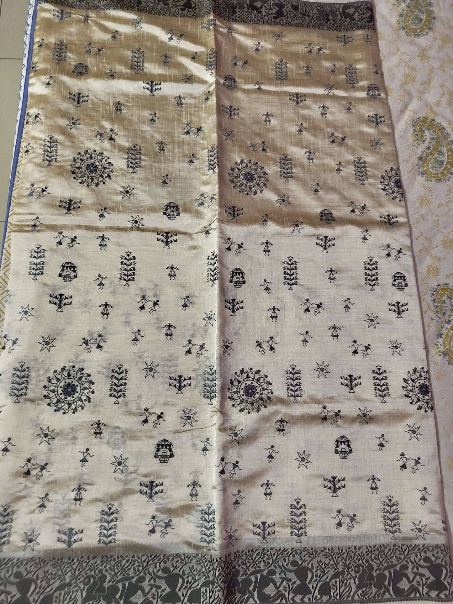 Sold Out Premium Art Silk Saree with Rich Warli Weave – A Timeless Classic-Sold in Bangalore