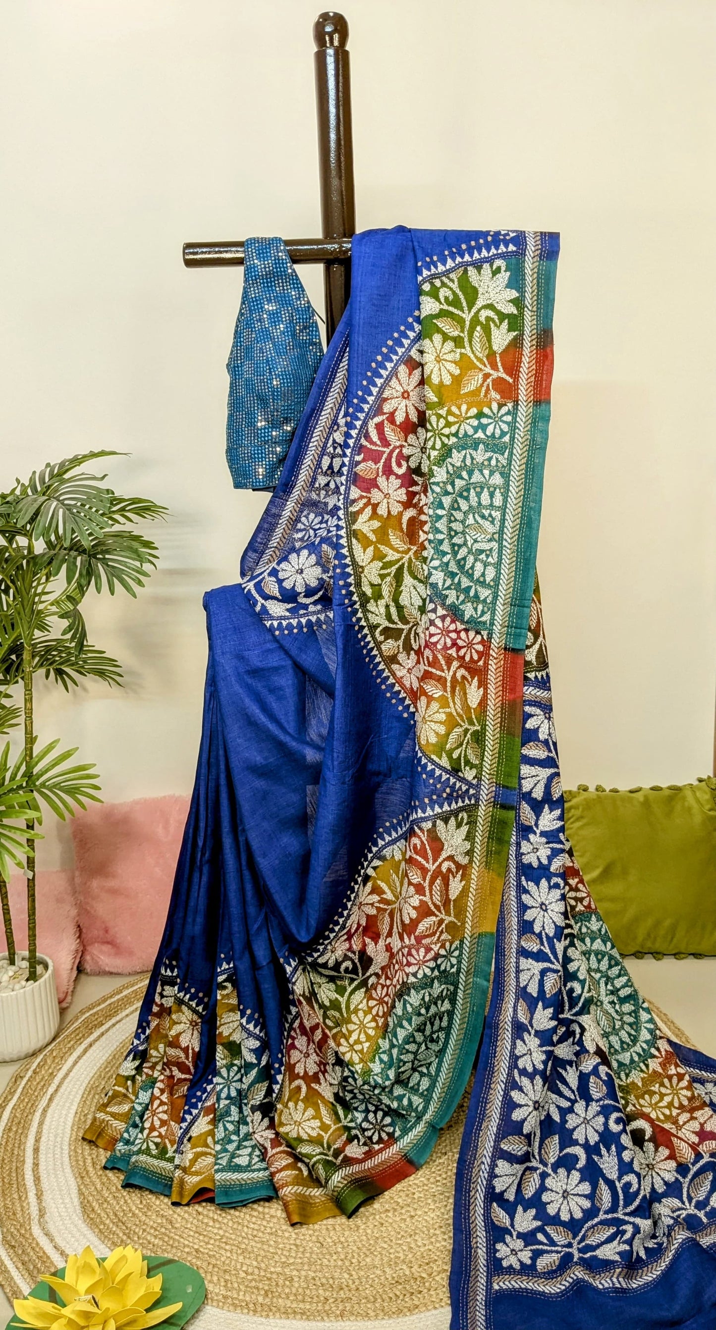 Pure Tussar Kantha Saree – Jewellery motif festive Saree