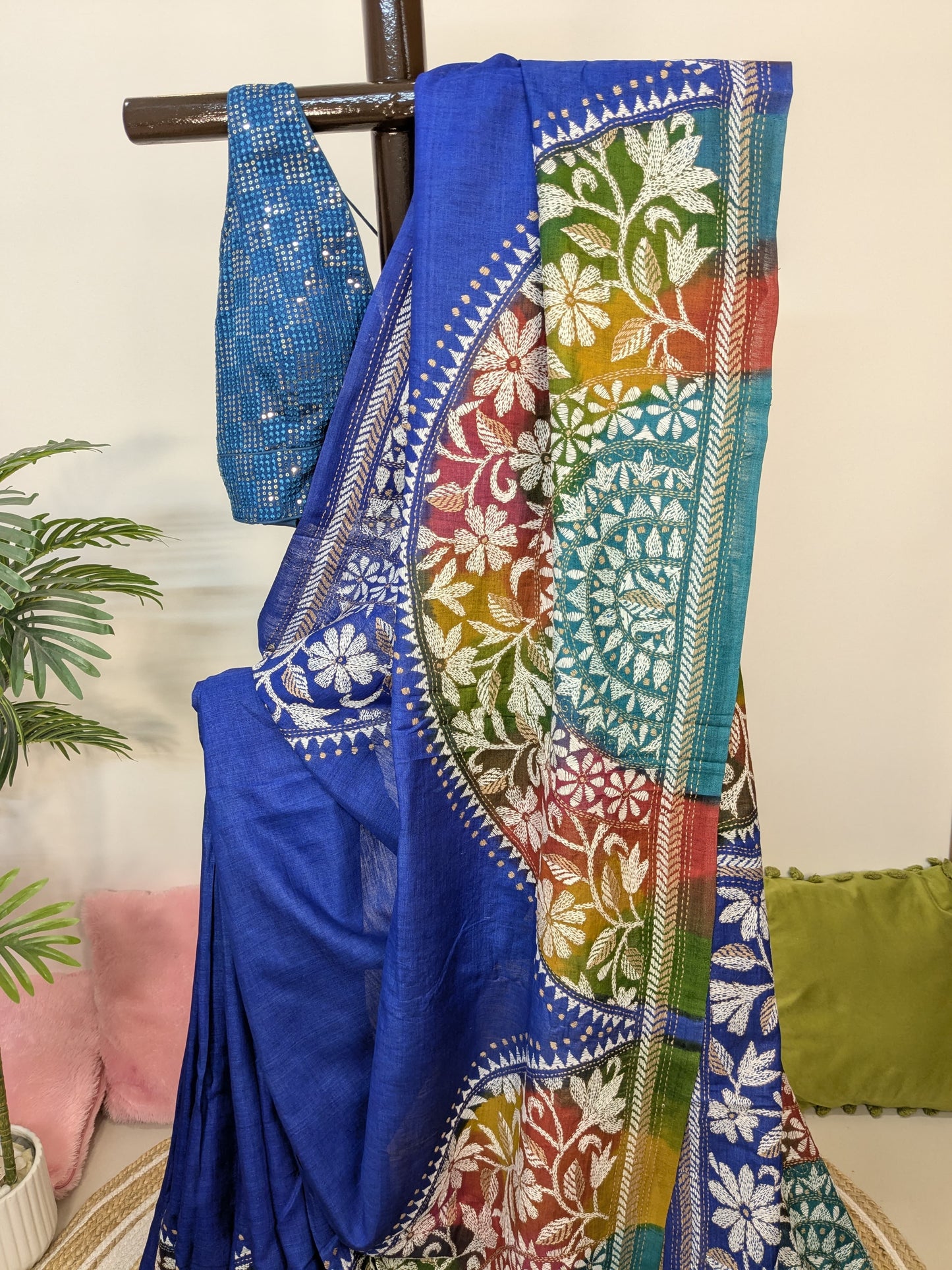 Pure Tussar Kantha Saree – Jewellery motif festive Saree