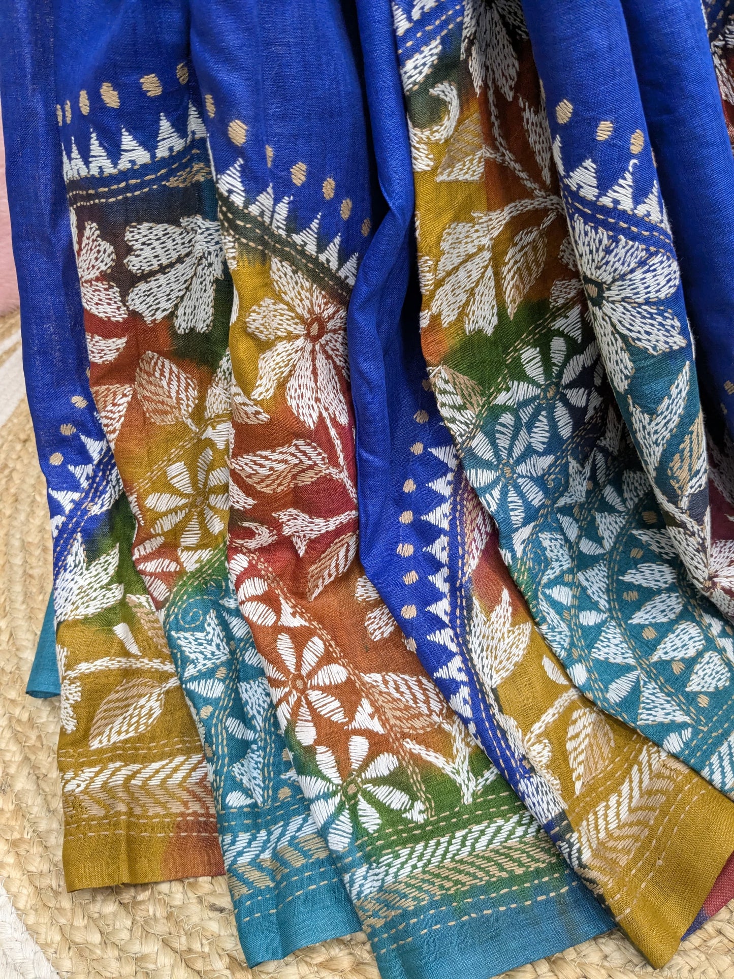 Pure Tussar Kantha Saree – Jewellery motif festive Saree