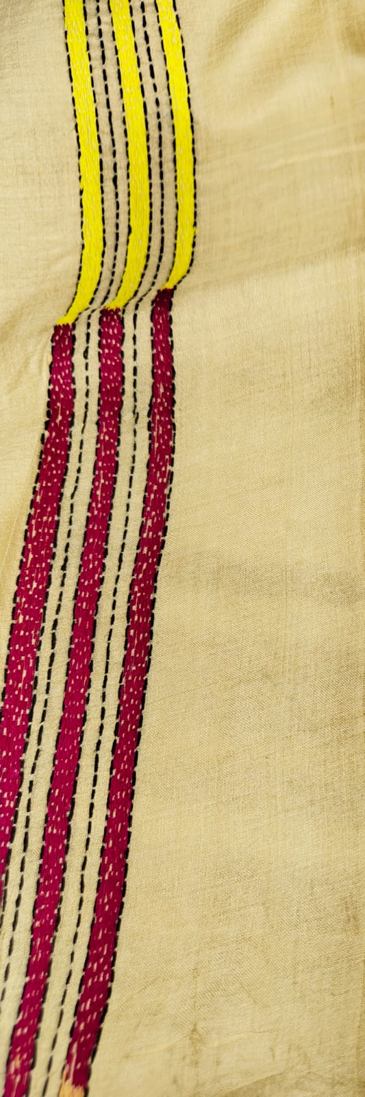 Sold out Pure Tussar Gachi by Gachi Silk Carpet Kantha Saree, Corner-to-Corner Design-Sold in Kolkata