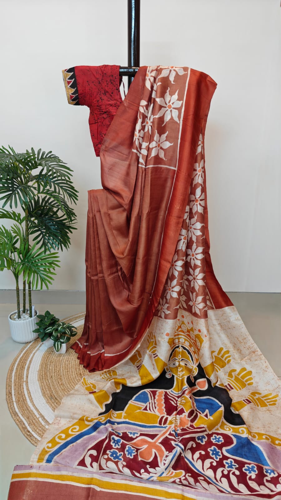 Sold out Pure Murshidabad Silk Saree – Hand painted , Shakti and Shuli