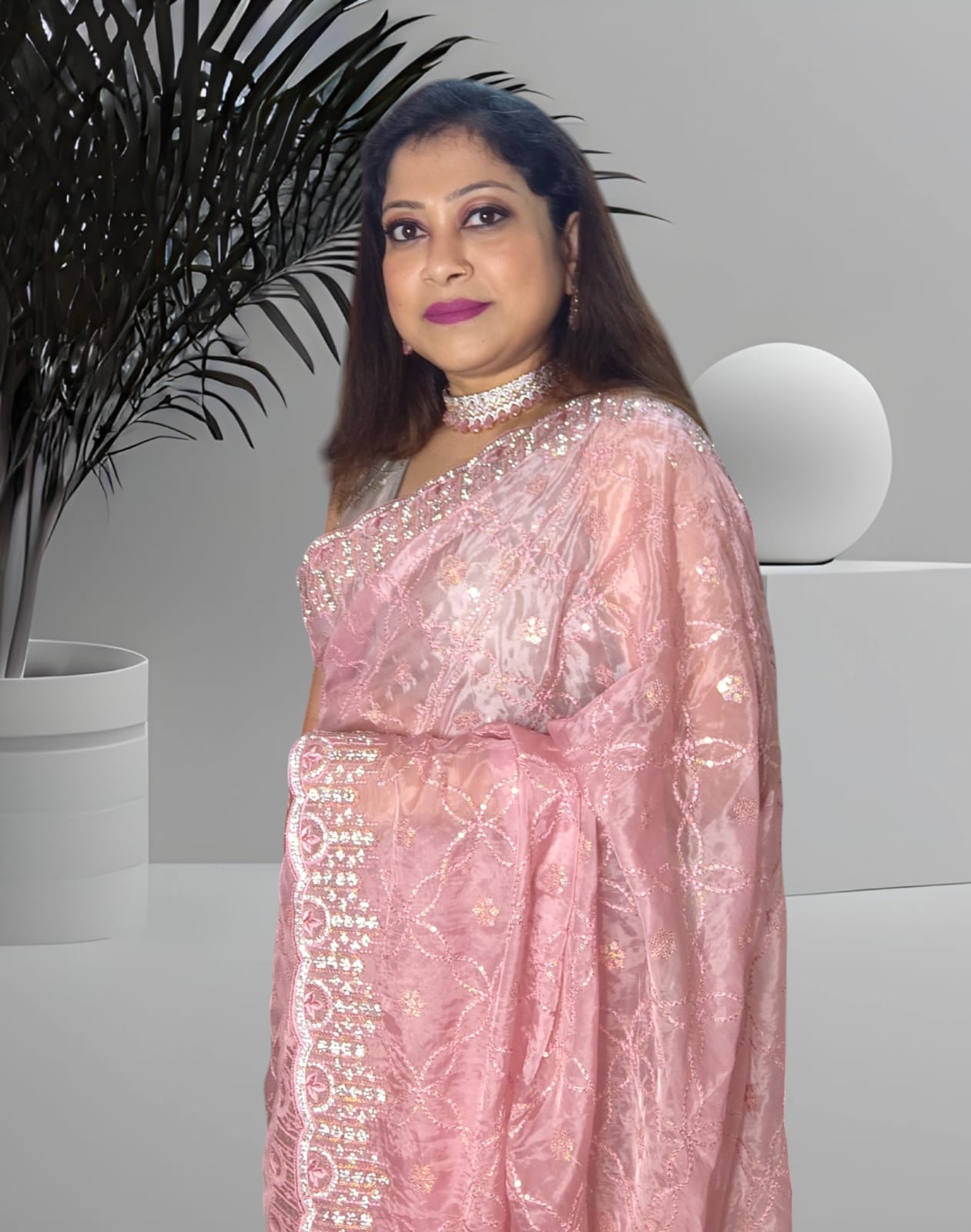 Sold out Party wear Elegant Glass Tissue Saree  – A Sparkling Blend of Grace and Sophistication-Sold in Bangalore