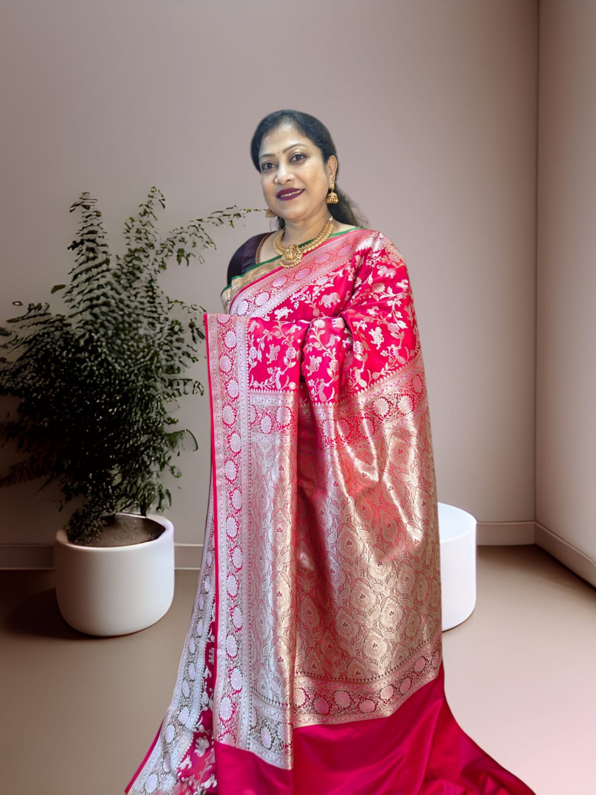 Sold out Premium Katan Shikargha Benarasi Saree-Sold in Bangalore- Sold in Bangalore