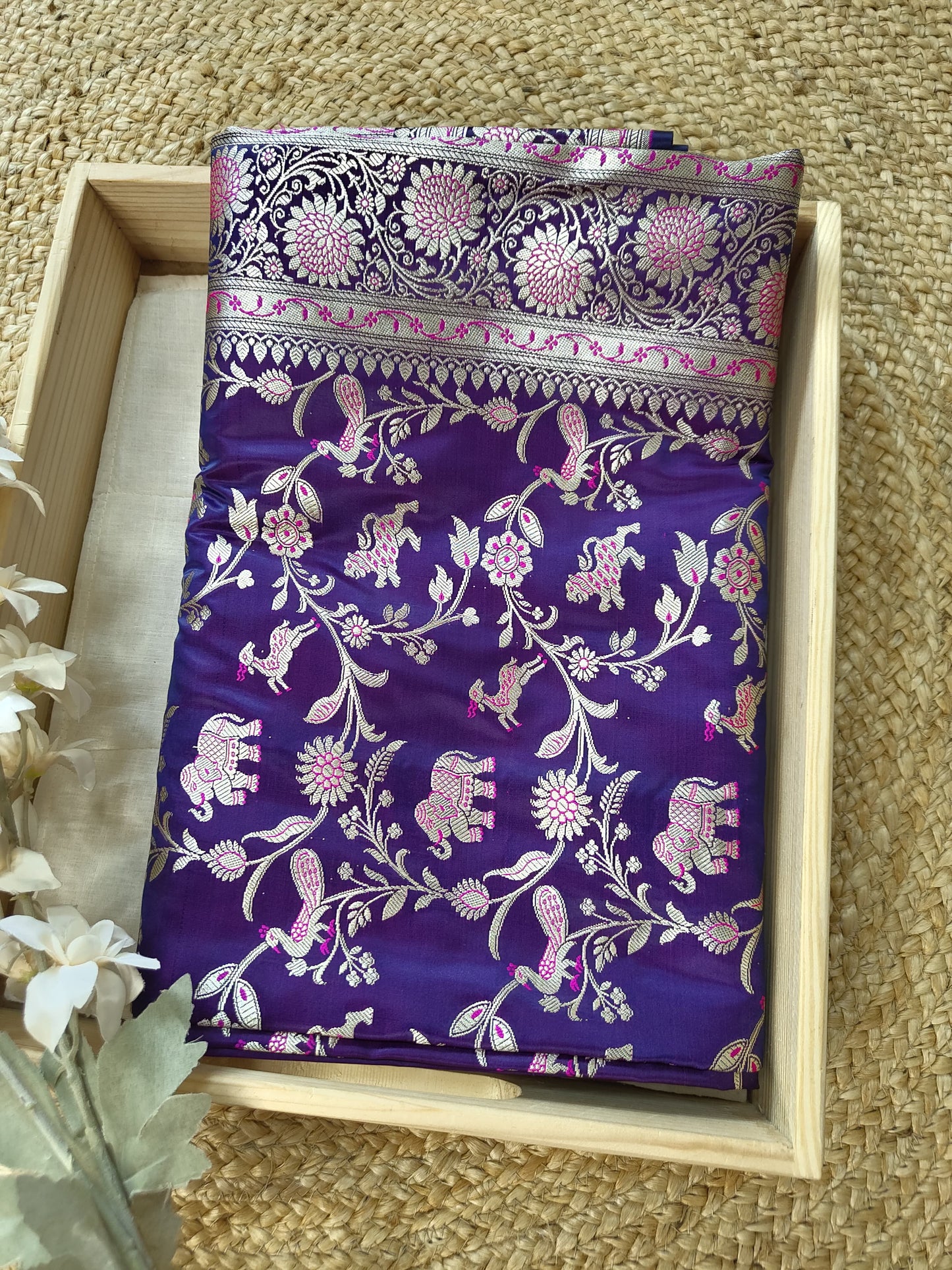Premium Katan Shikargha Benarasi Saree