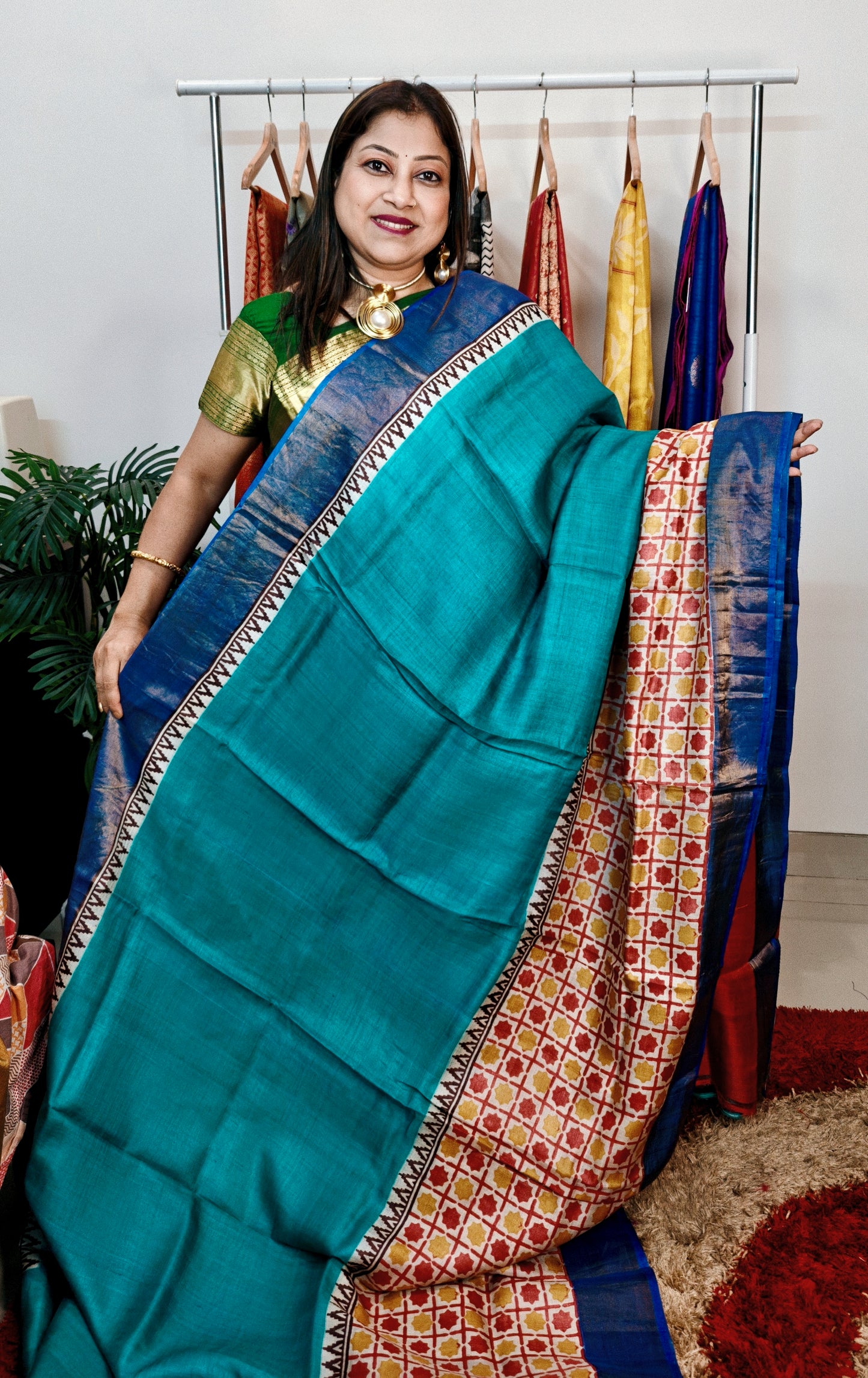 Pure Tussar Silk Hand-painted Saree