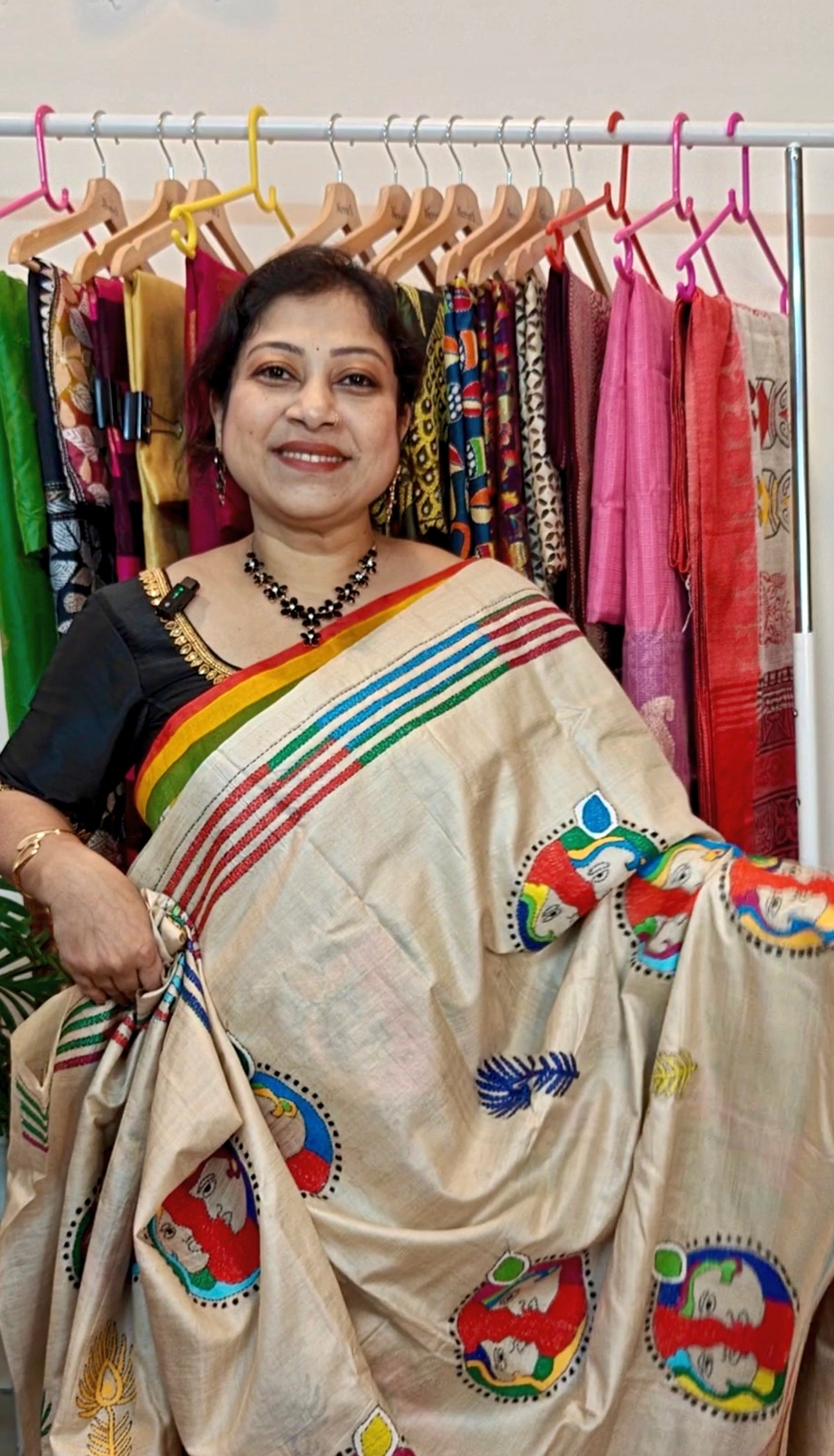 Sold Out Pure Tussar Kanthastitch Saree