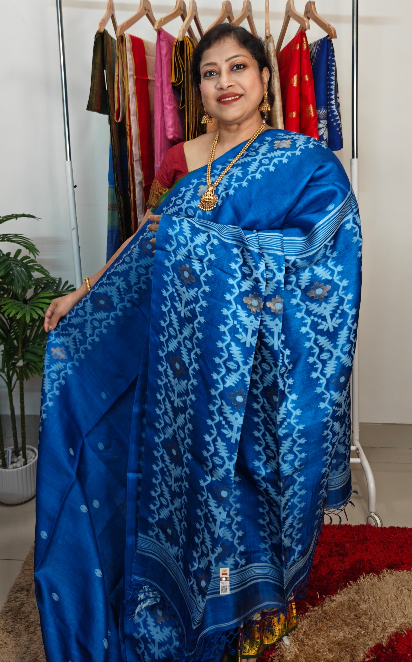 Pure Tussar Jamdani Saree – Karat Weave Elegance