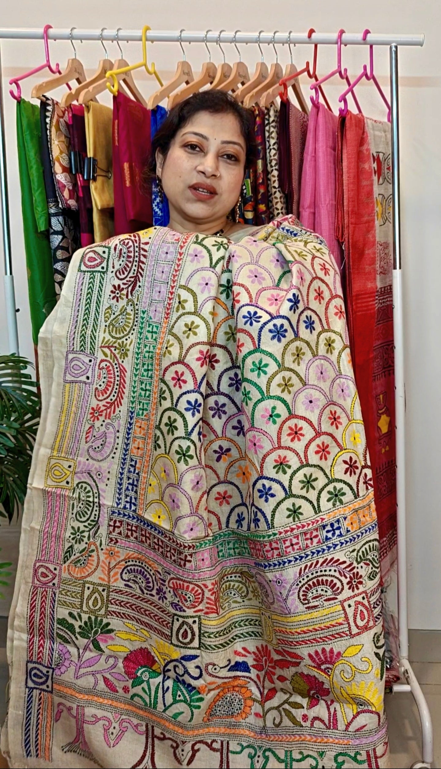 Sold out Pure Tussar Gachi by Gachi Silk Kantha Stitch Saree – A Timeless Masterpiece