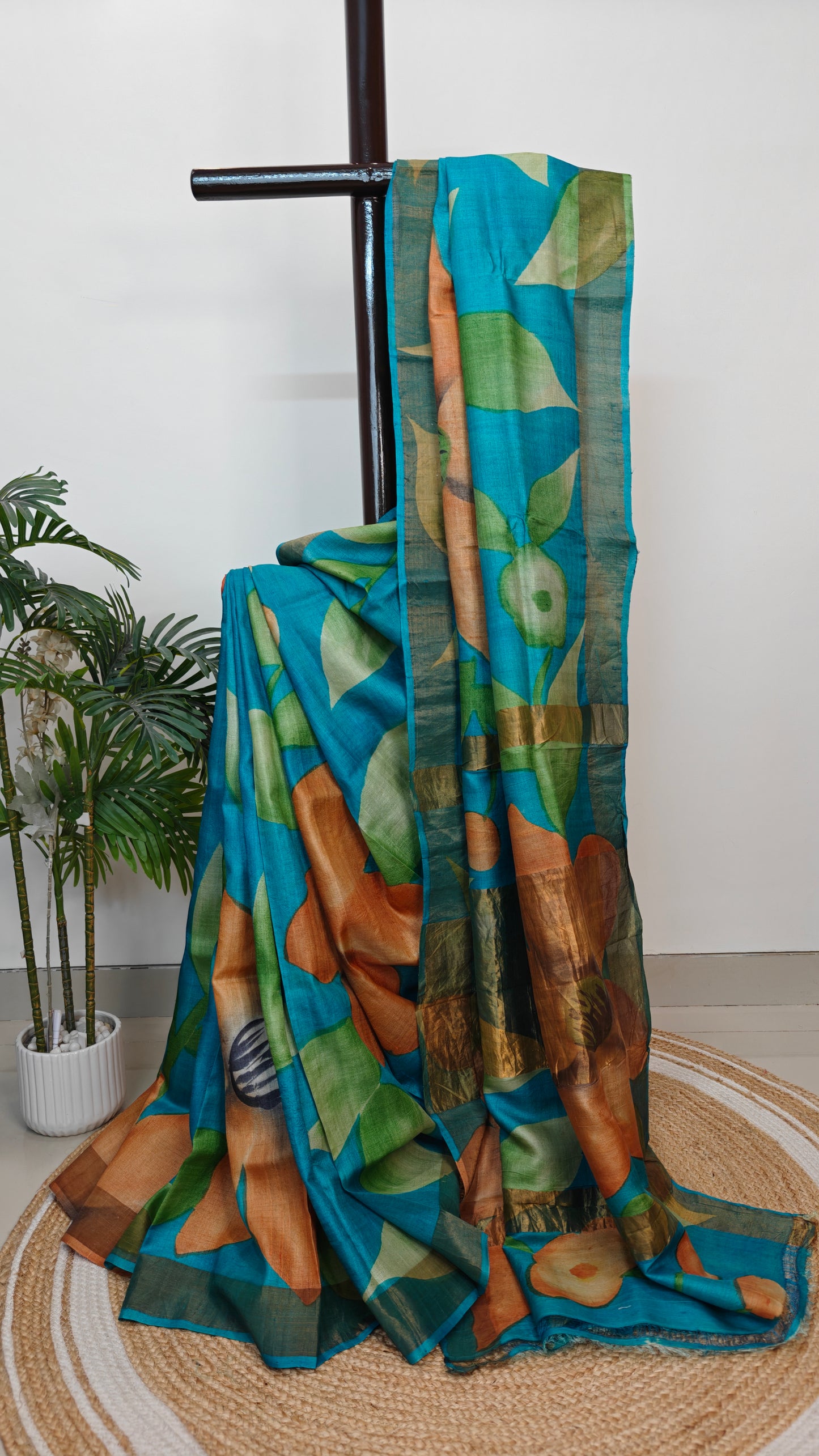 Pure Tussar Silk Hand-painted Saree