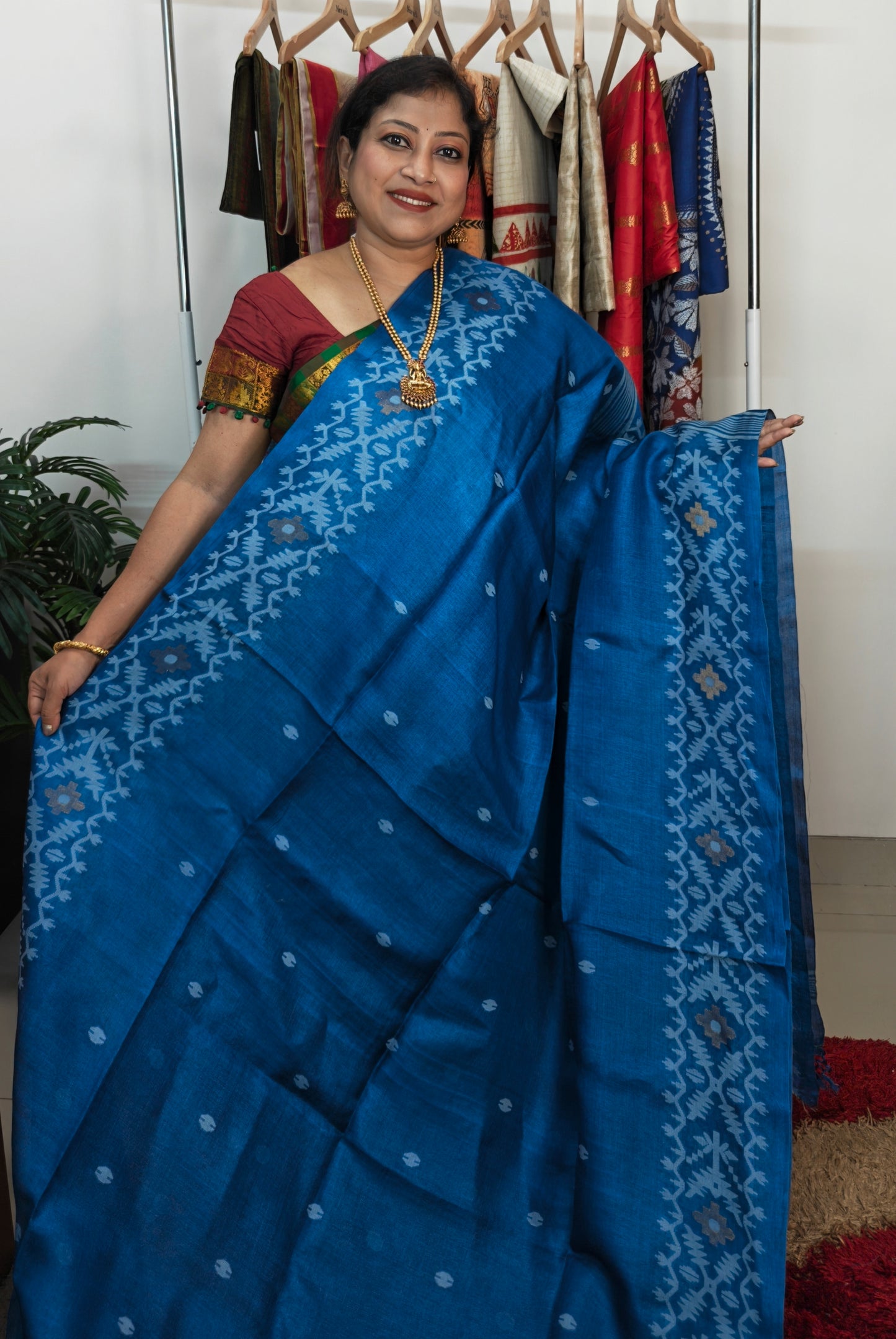 Pure Tussar Jamdani Saree – Karat Weave Elegance