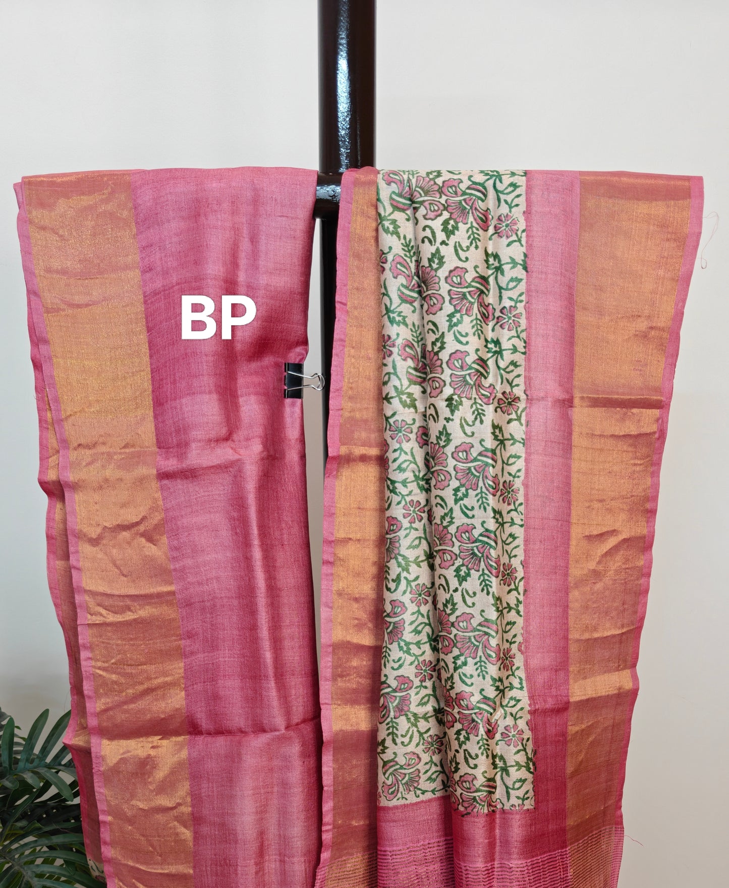 Pure Tussar Silk Hand blocked Saree