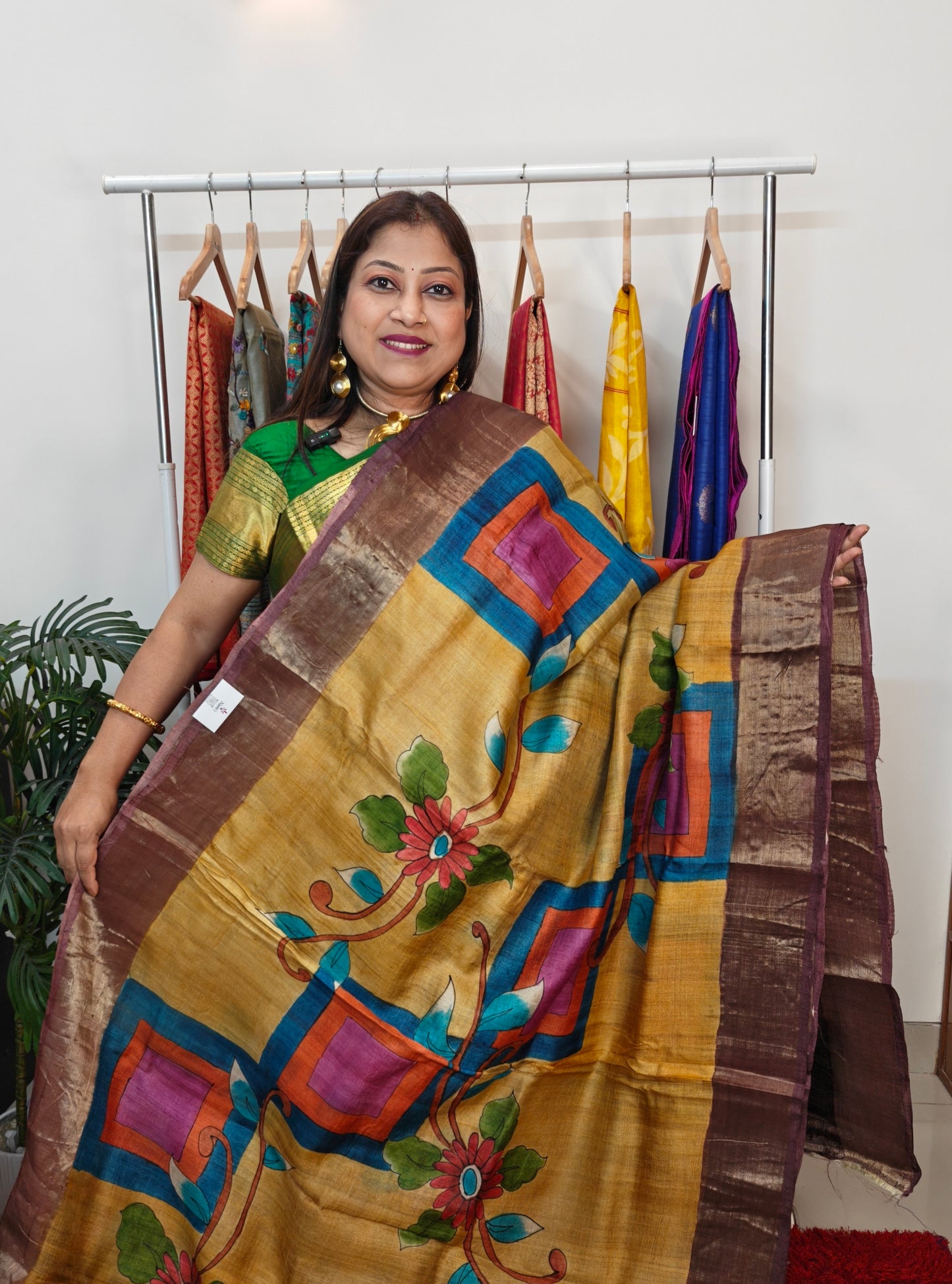 Pure Tussar Silk Hand-painted Saree
